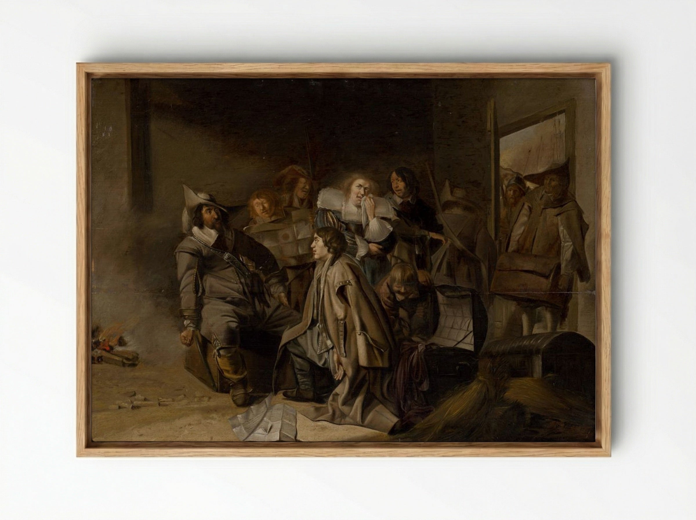 The Questioning of a Prisoner - Pieter Codde - Framed Canvas Wood