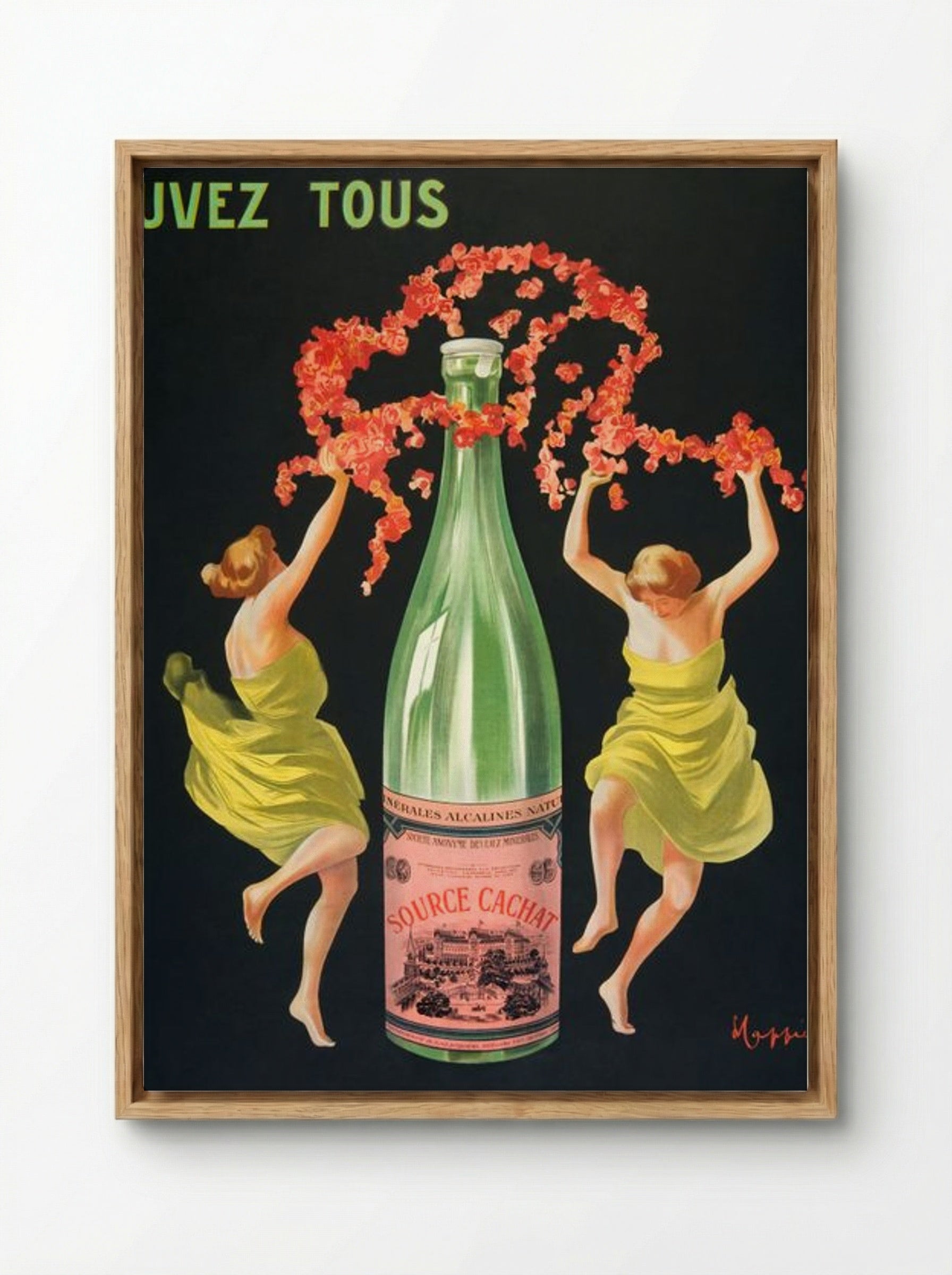 Drink Evian-Cachat - Leonetto Cappiello - Framed Canvas Wood