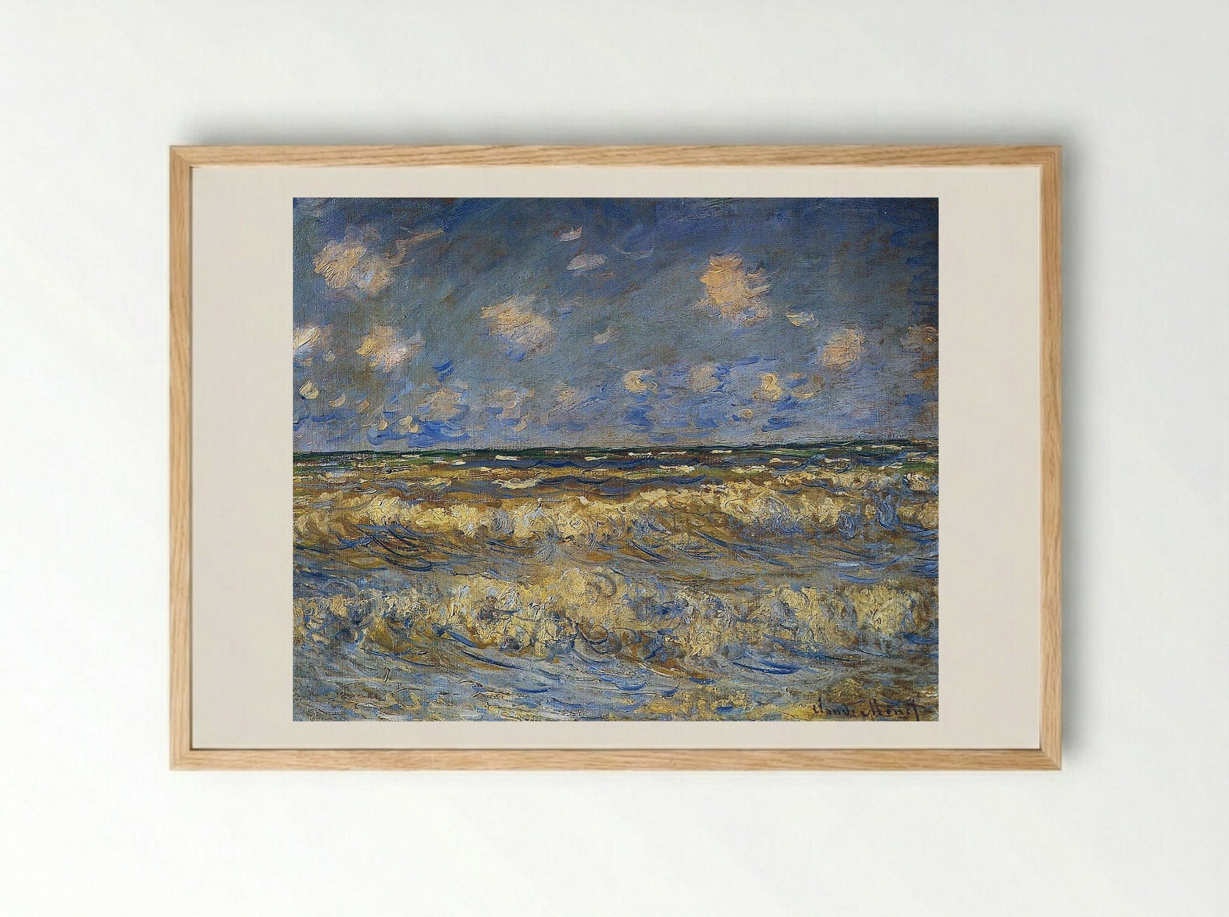Rough Sea - Henri Moret - Framed Print Wood