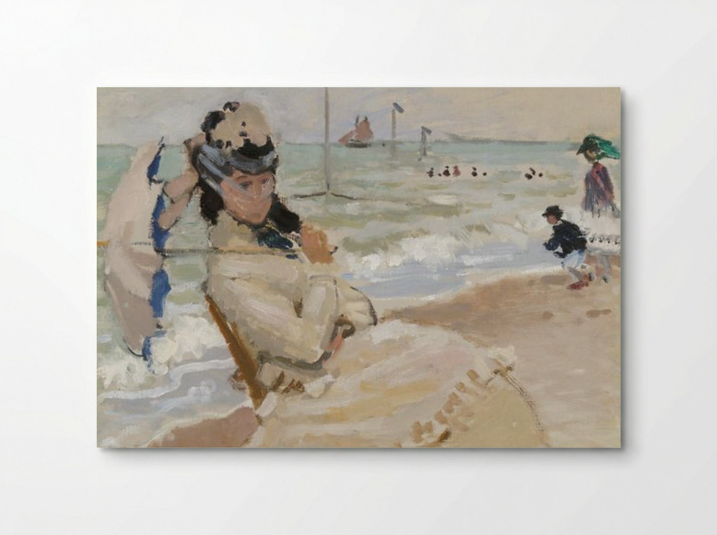 Camille on the Beach in Trouville - Claude Monet - Poster