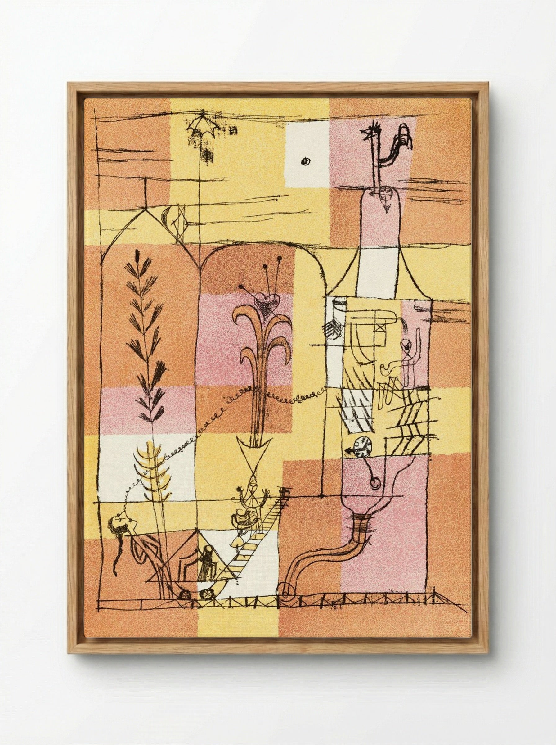 In the Spirit of Hoffmann - Paul Klee - Framed Canvas Wood