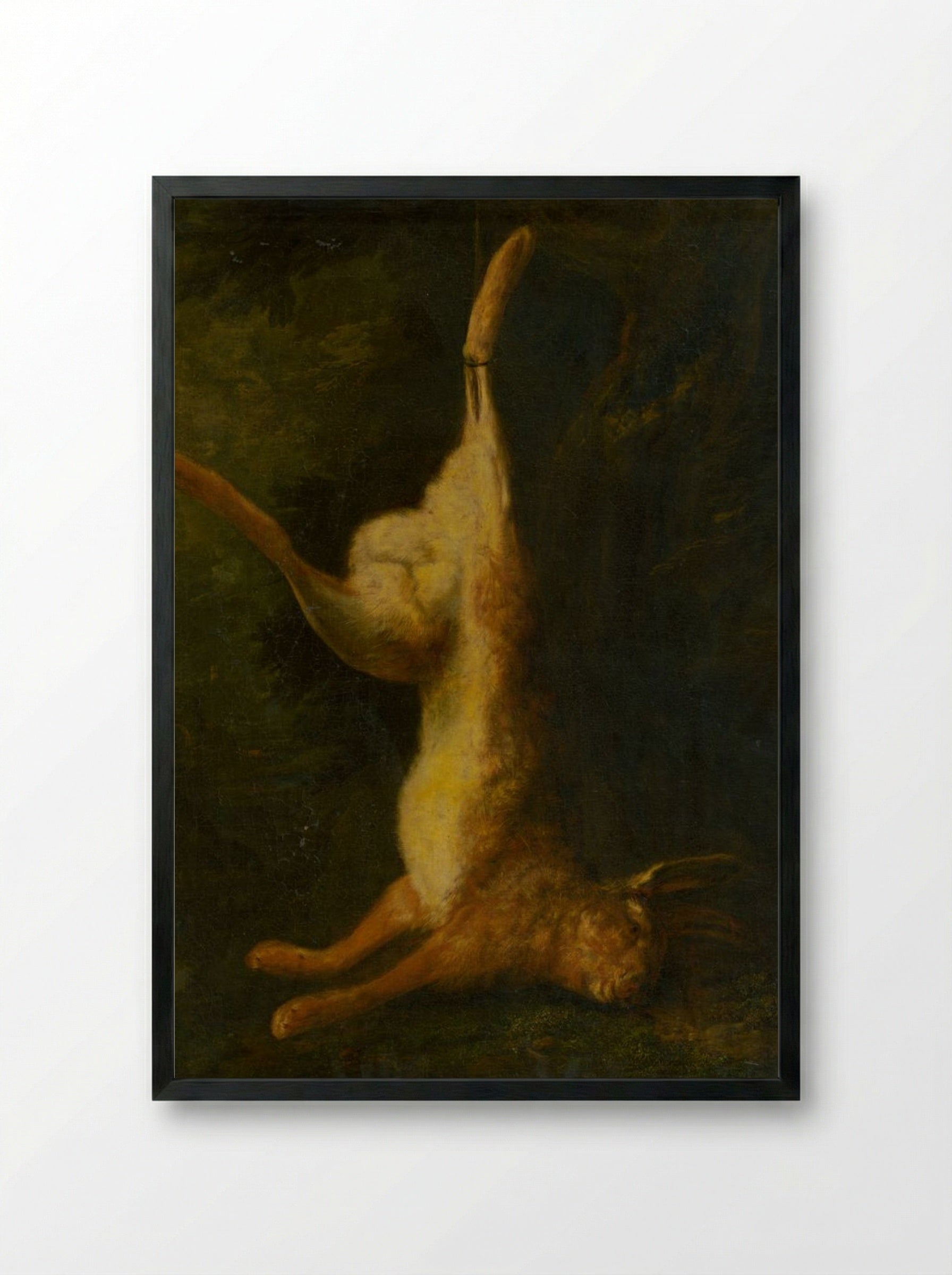 Still Life with Hare - Jean-Baptiste Oudry - Framed Print Black