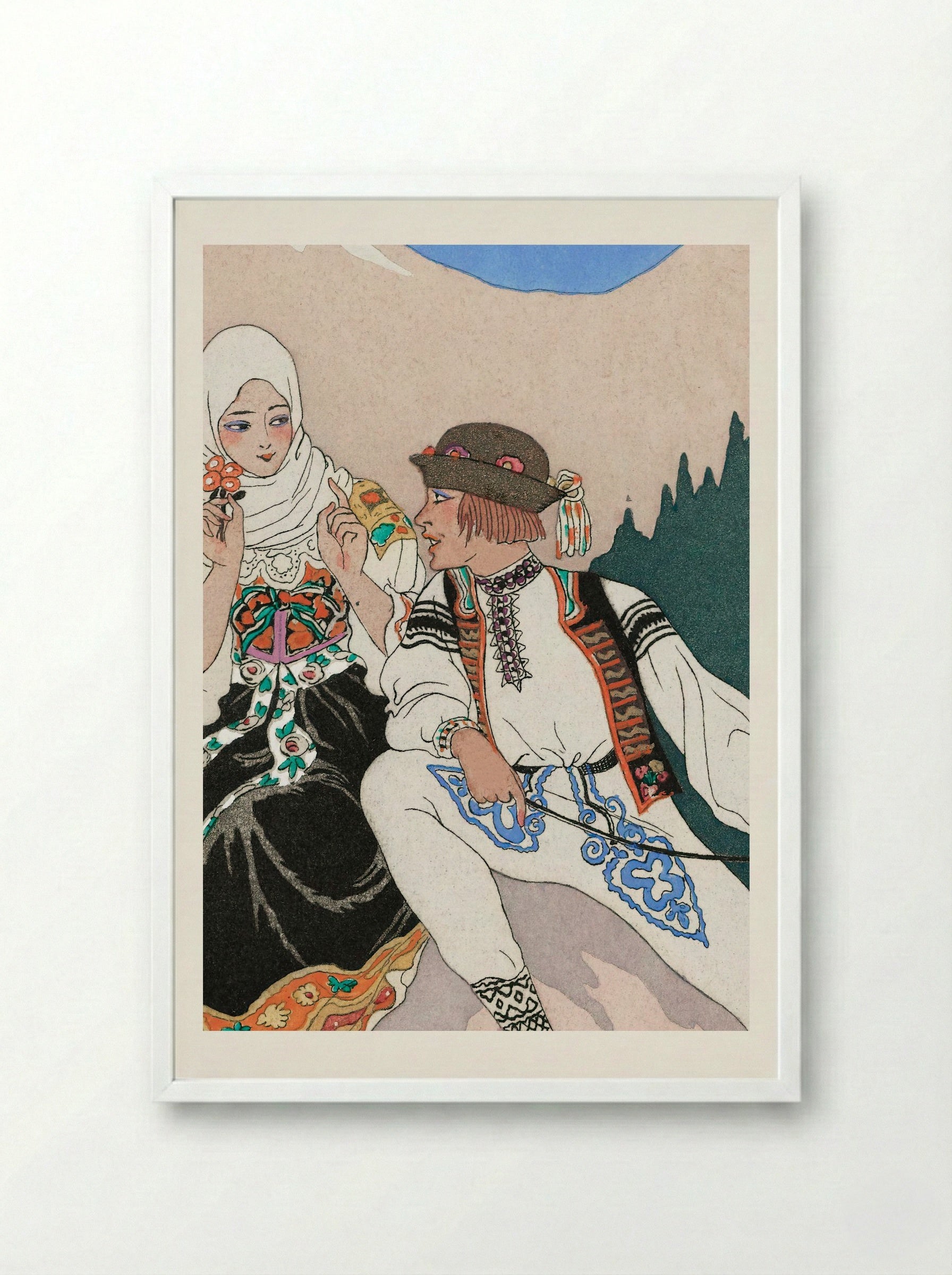 Le Langage des Fleurs - George Barbier - Framed Print White