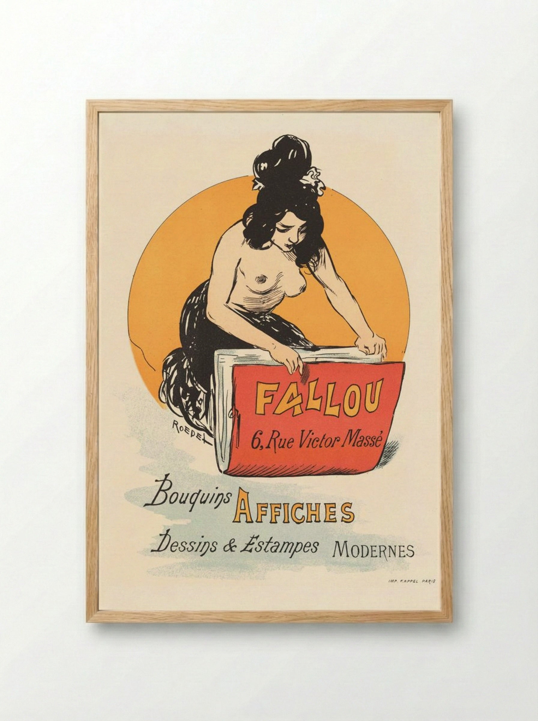 Affiche pour Book- en Prenthandel Fallou te Parijs - Roedel - Framed Print Wood