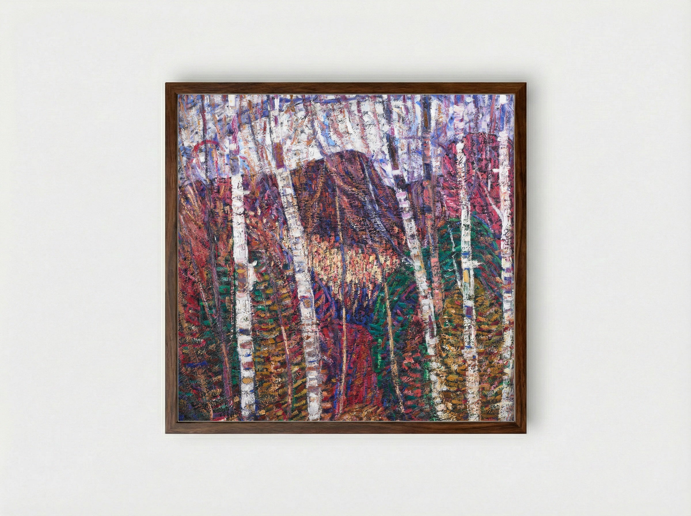 White Birches - Marsden Hartley - Framed Print Dark Wood