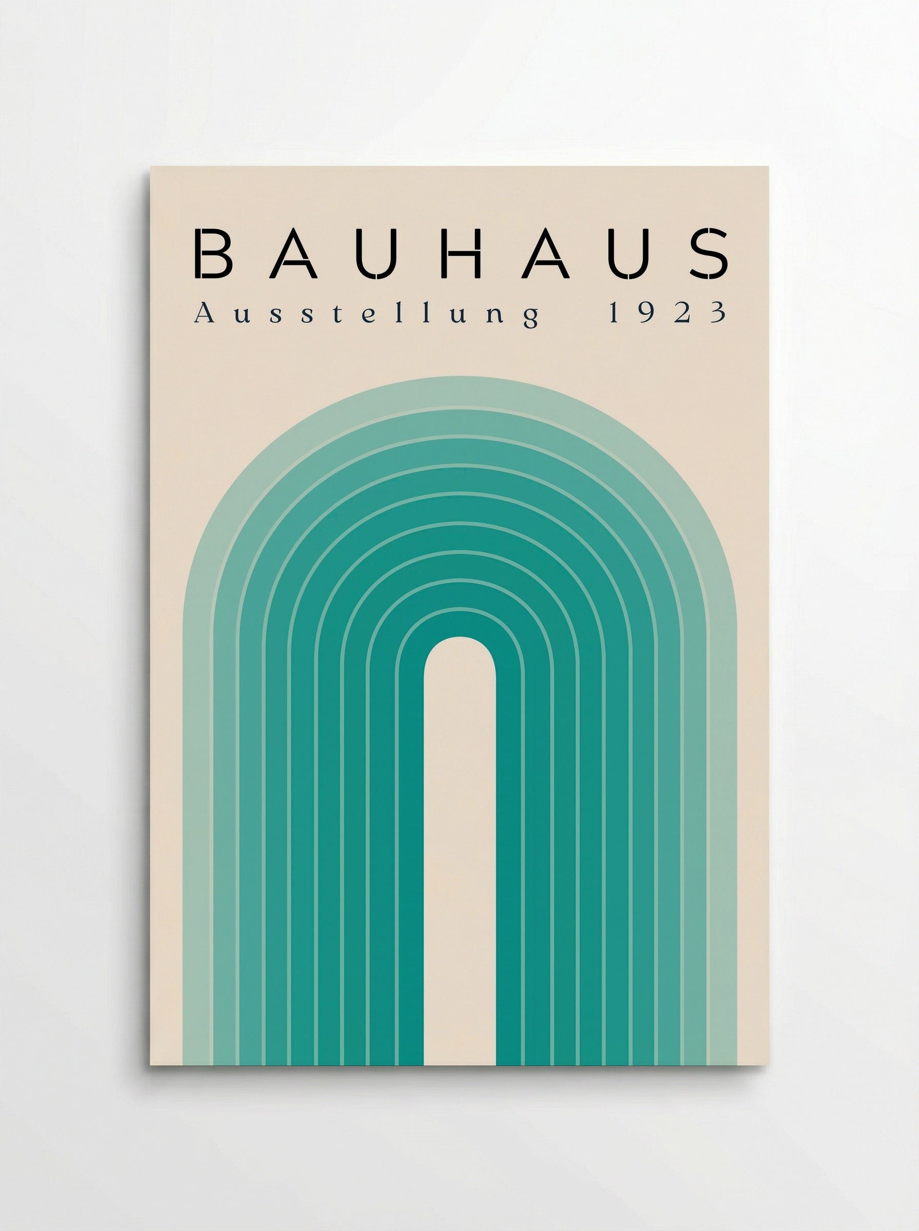 Bauhaus Teal Arch – 1923 Exhibition Poster - Poster
