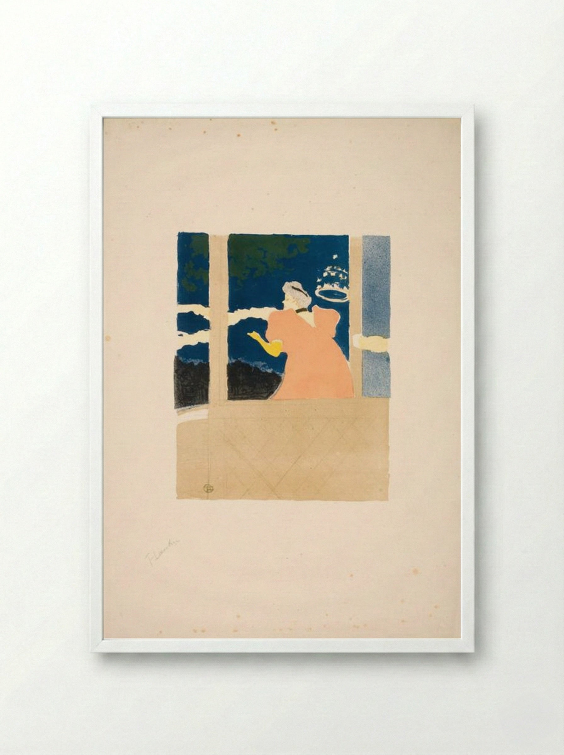 Aux Ambassadeurs - Chanteuse au café-concert - Henri de Toulouse-Lautrec - Framed Print White