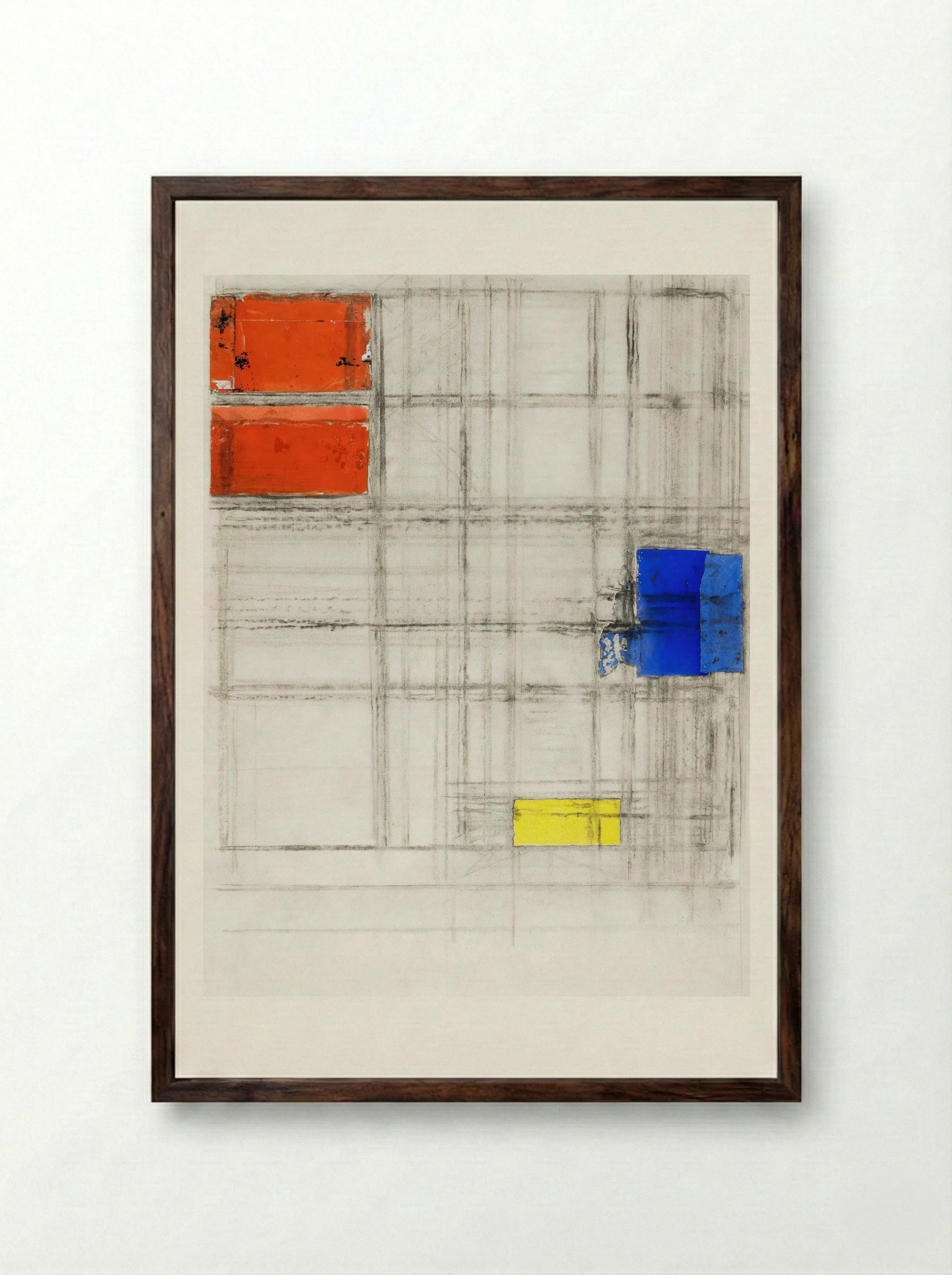 Study for a Composition - Piet Mondrian - Framed Print Dark Wood