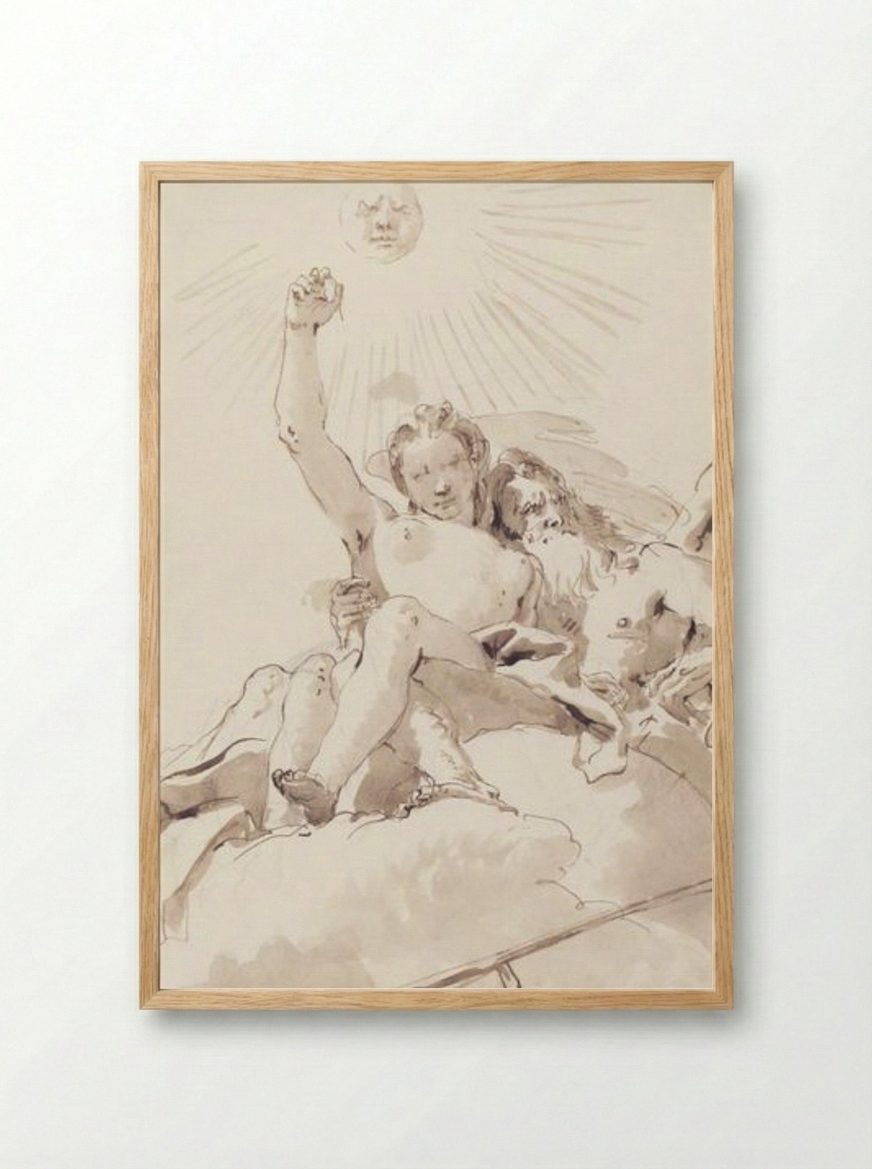 Time and Truth - Giovanni Battista Tiepolo - Framed Print Wood