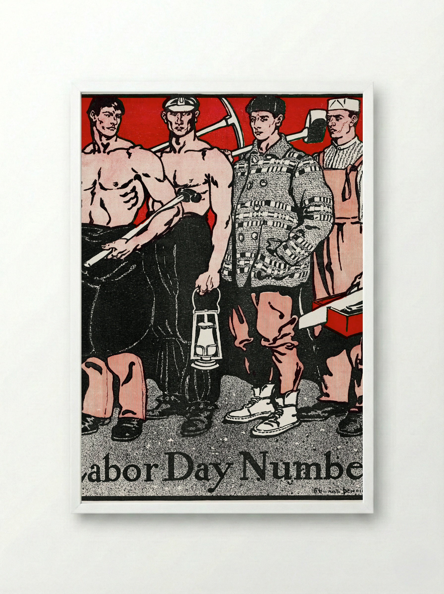 Labour Day Number - Edward Penfield - Framed Print White