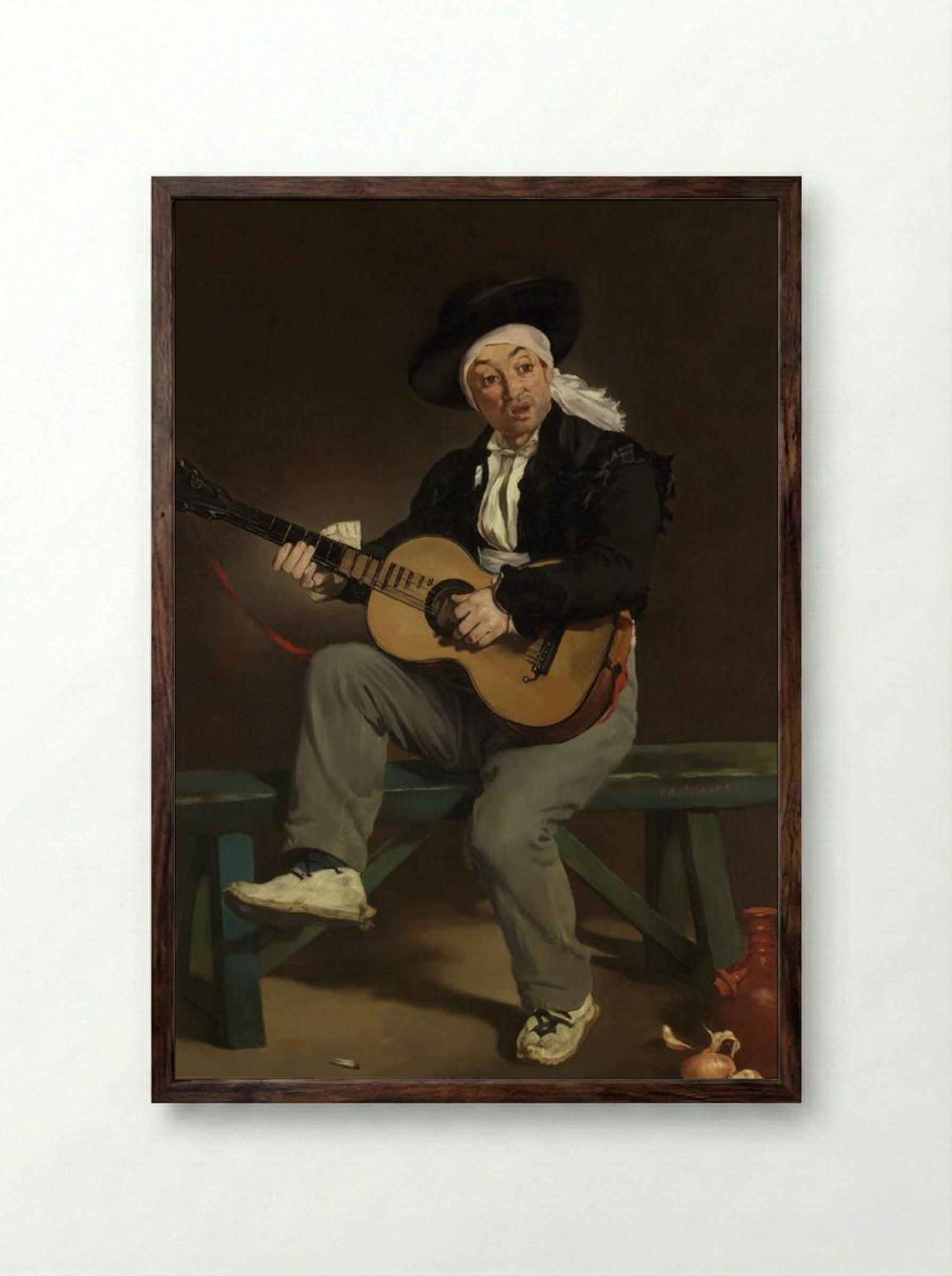 The Spanish Singer - Édouard Manet - Framed Print Dark Wood