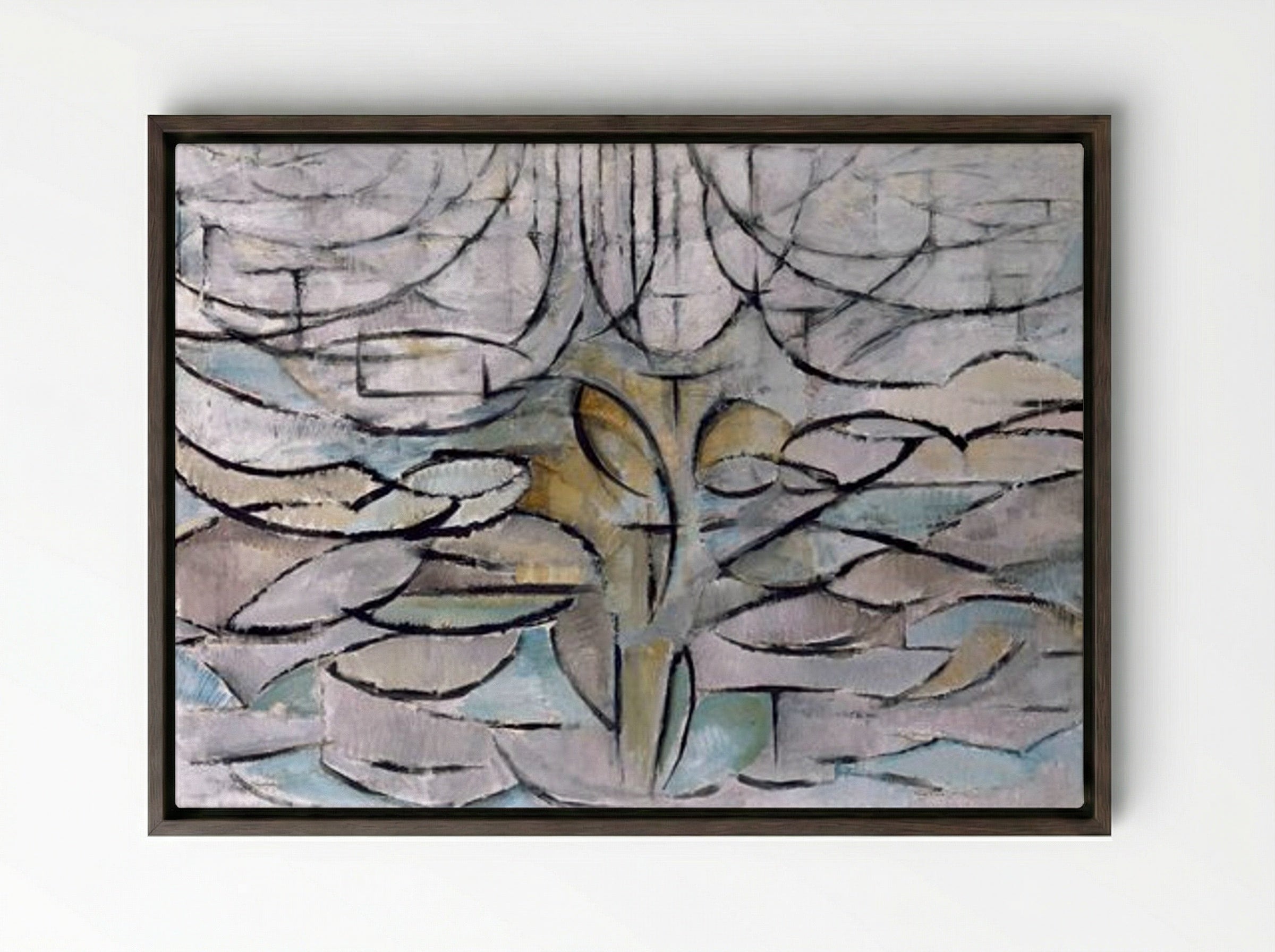 The Flowering Apple Tree - Piet Mondrian - Framed Canvas Dark Wood