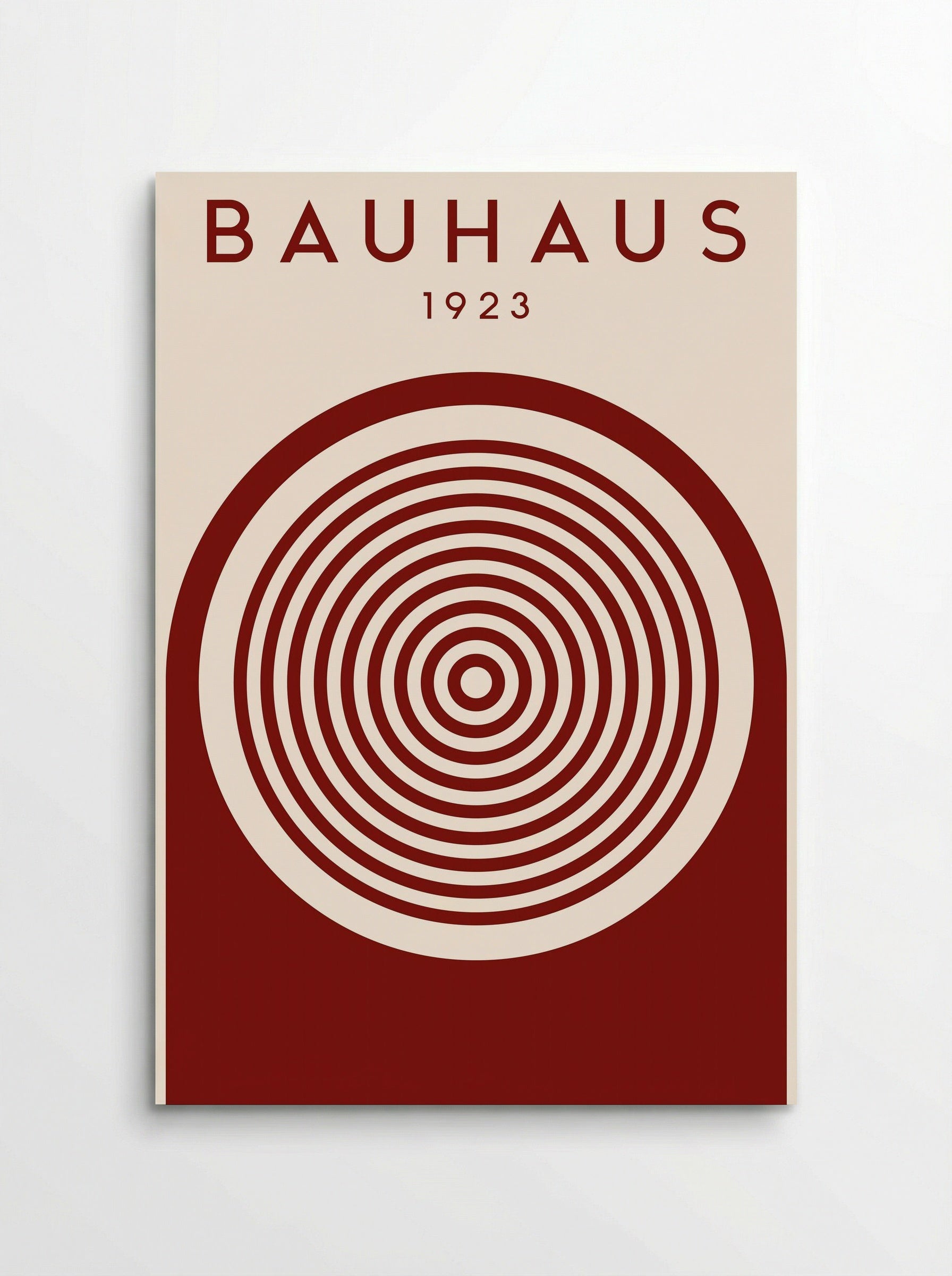 Bauhaus 1923 Concentric Circles – Deep Red Print - Poster