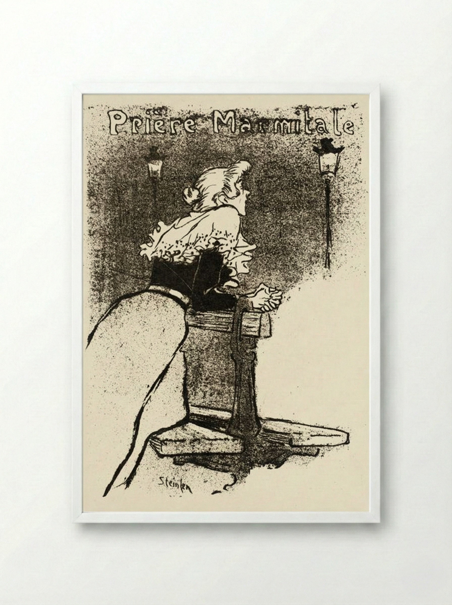 Prière Marmitale - Théophile Alexandre Steinlen - Framed Print White