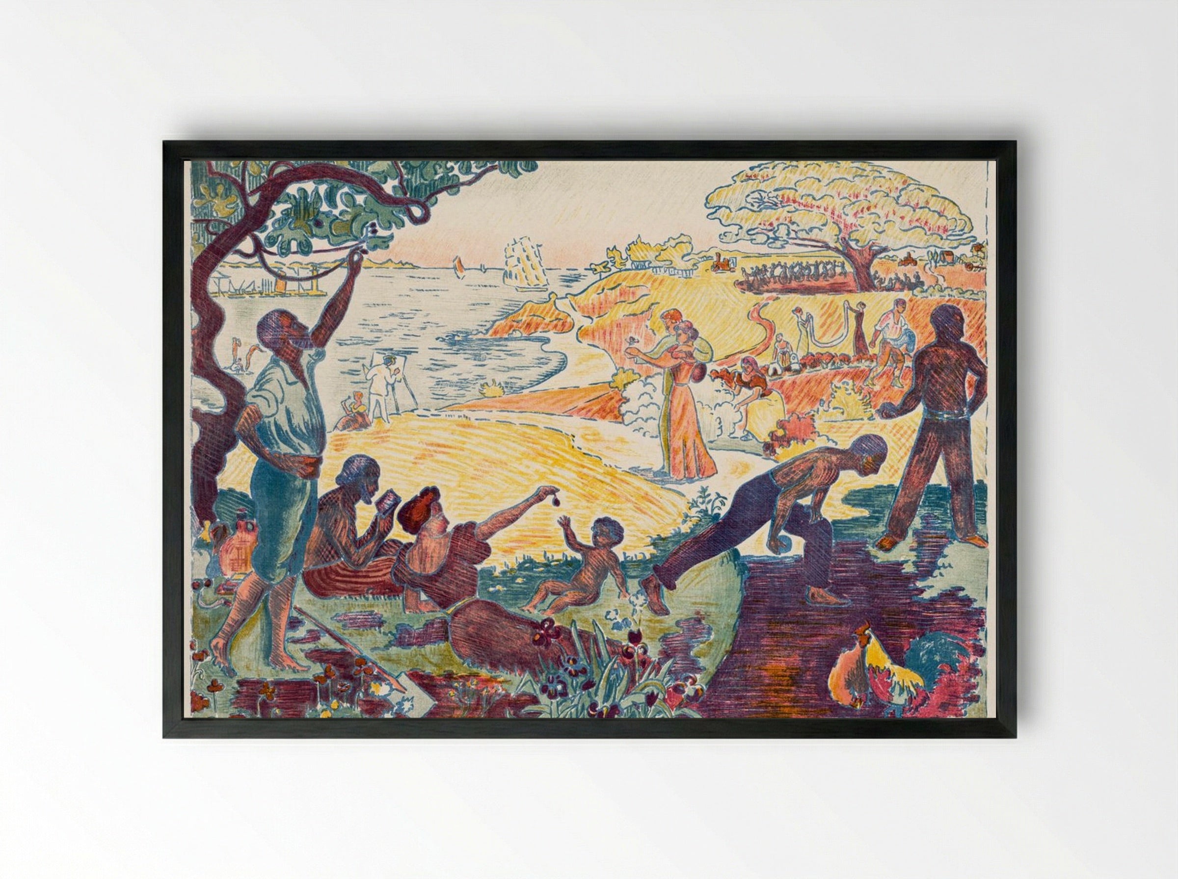 Harmonious Times - Paul Signac - Framed Print Black
