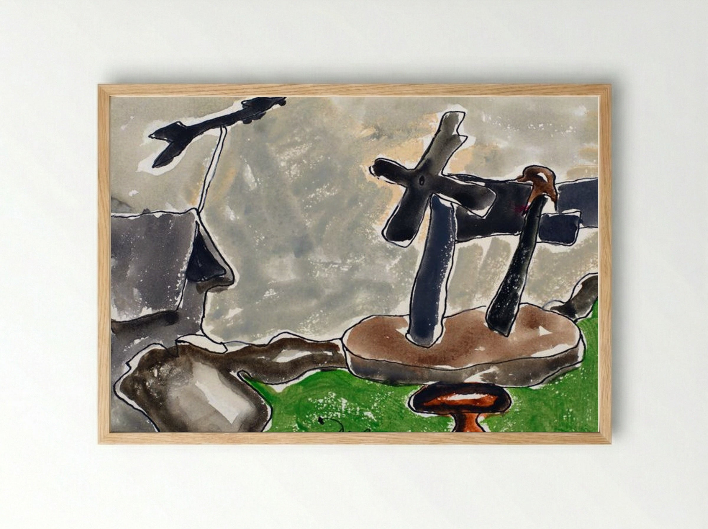 Landscape with Weather Vane - Arthur Dove - Framed Print Wood