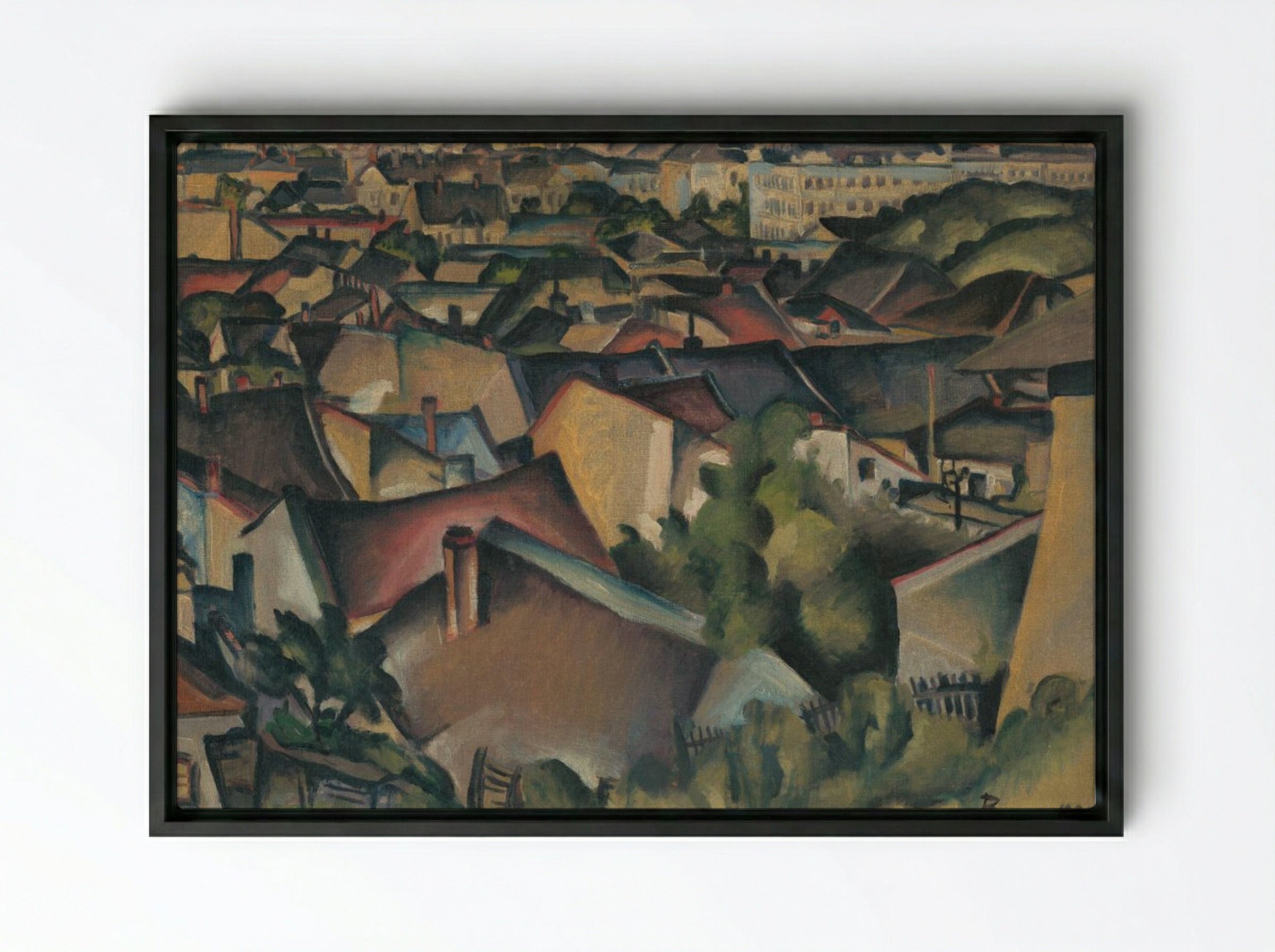 Kosice in Spring - Konstantin Bauer - Framed Canvas Black