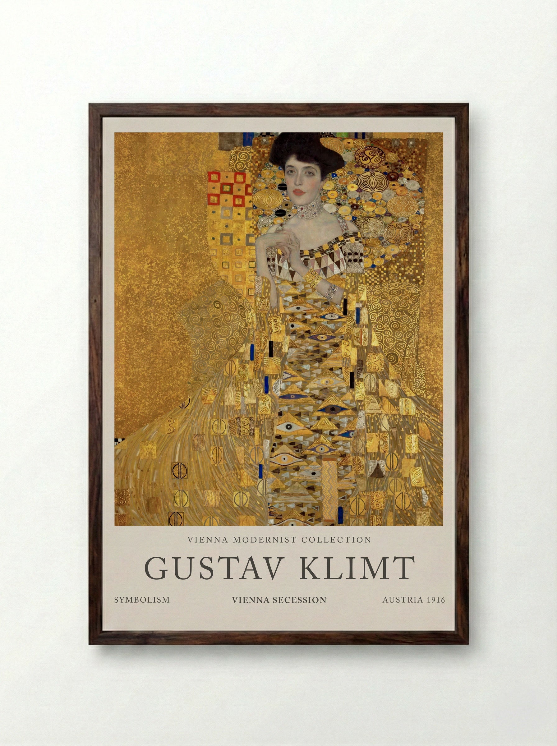 Adele Bloch-Bauer I - Gustav Klimt - Framed Print Dark Wood