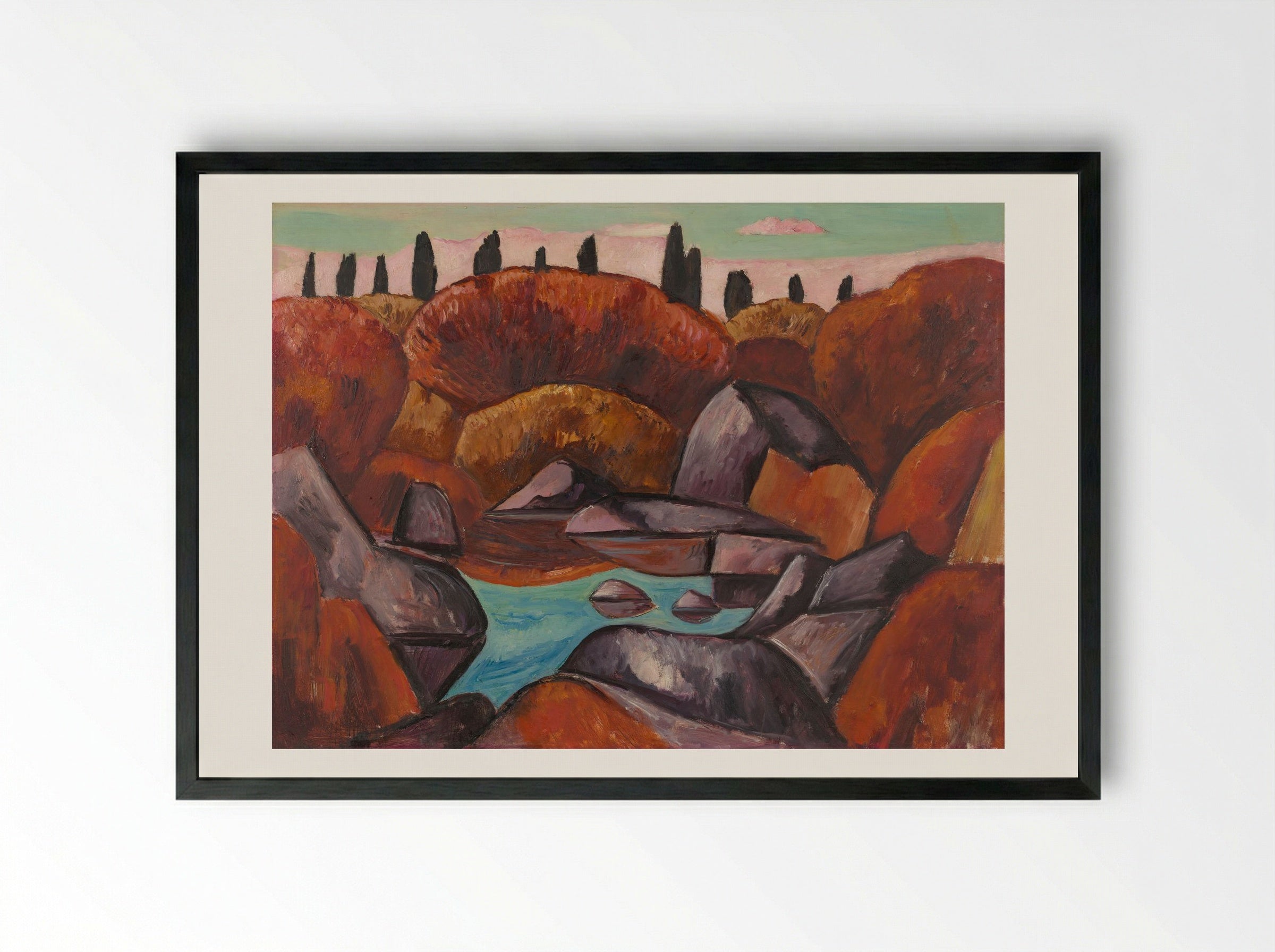 Flaming Pool, Dogtown - Marsden Hartley - Framed Print Black