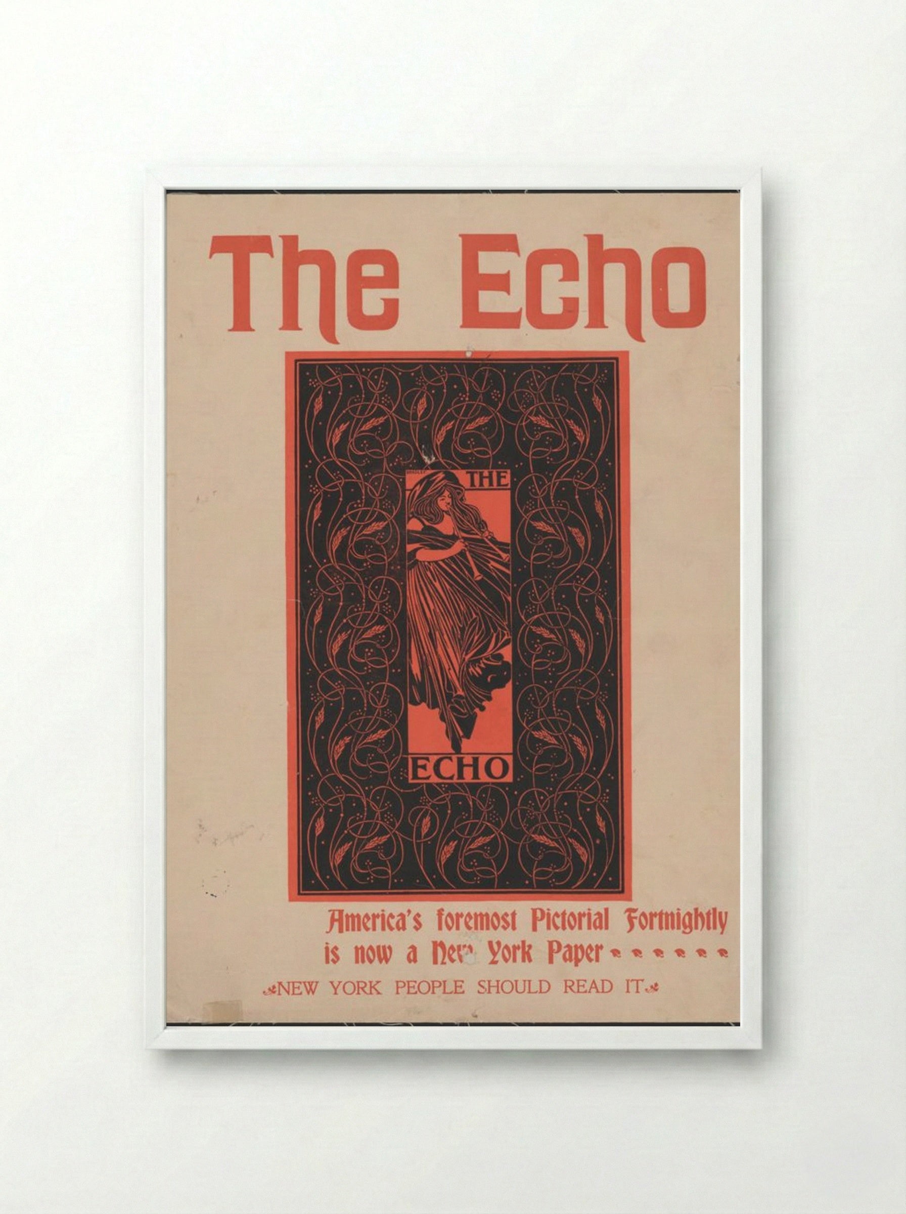 The Echo - America's Foremost Pictorial Fortnightly - Will H. Bradley - Framed Print White