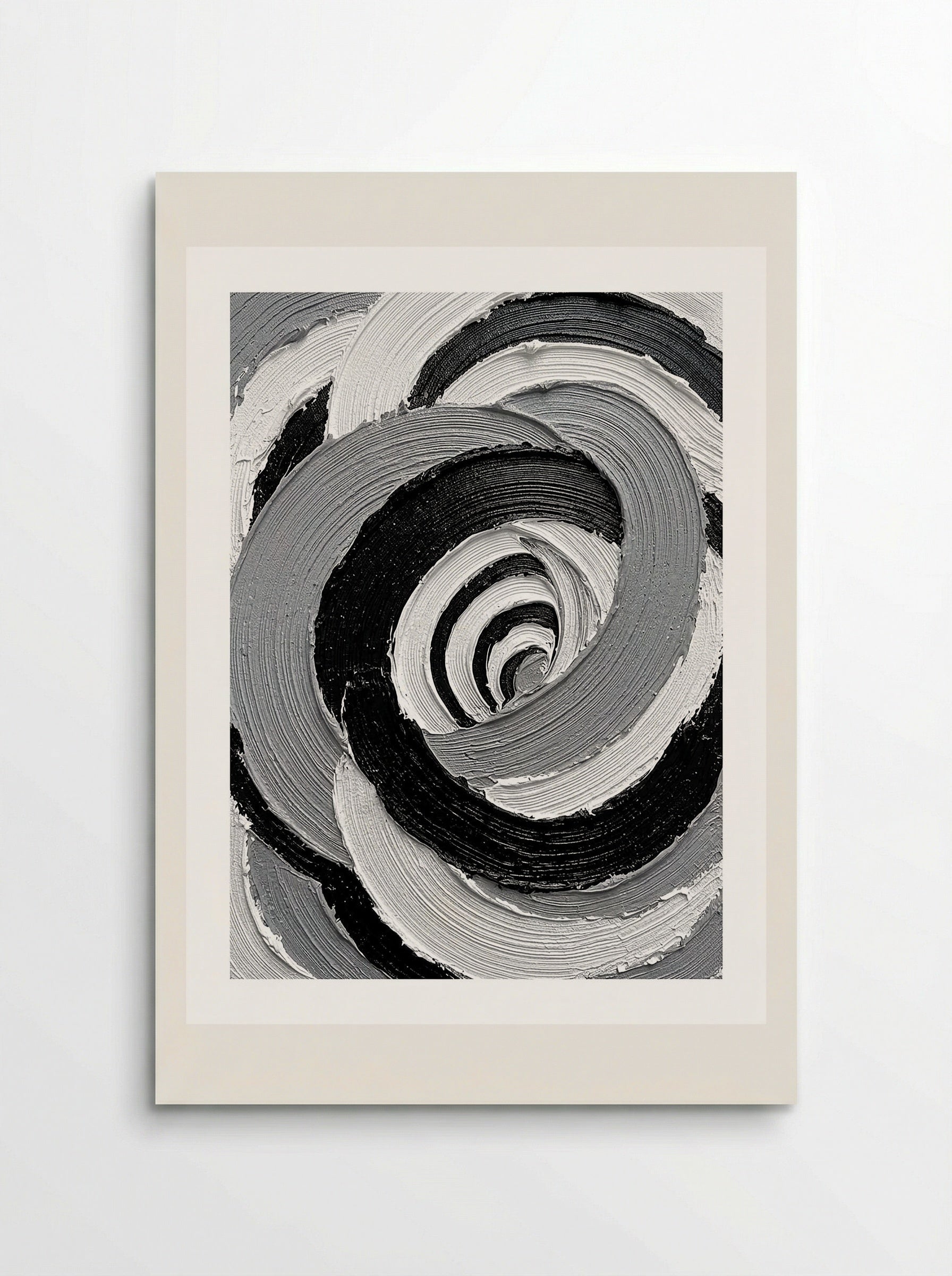 Monochrome Vortex Poster - Poster