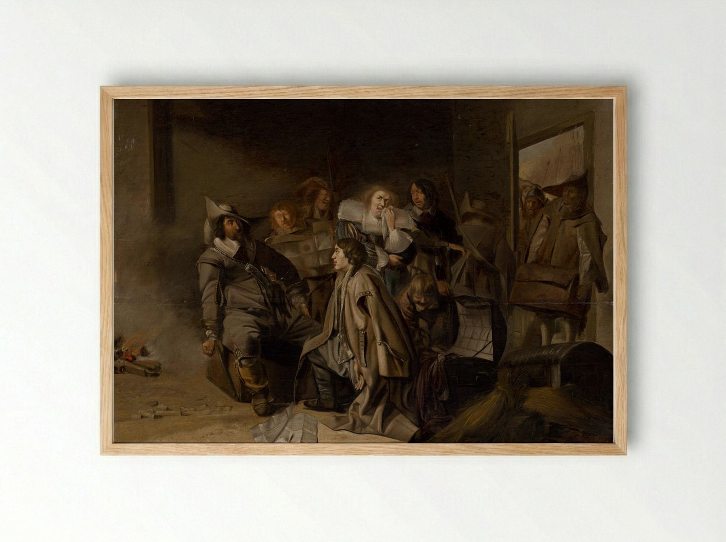 The Questioning of a Prisoner - Pieter Codde - Framed Print Wood