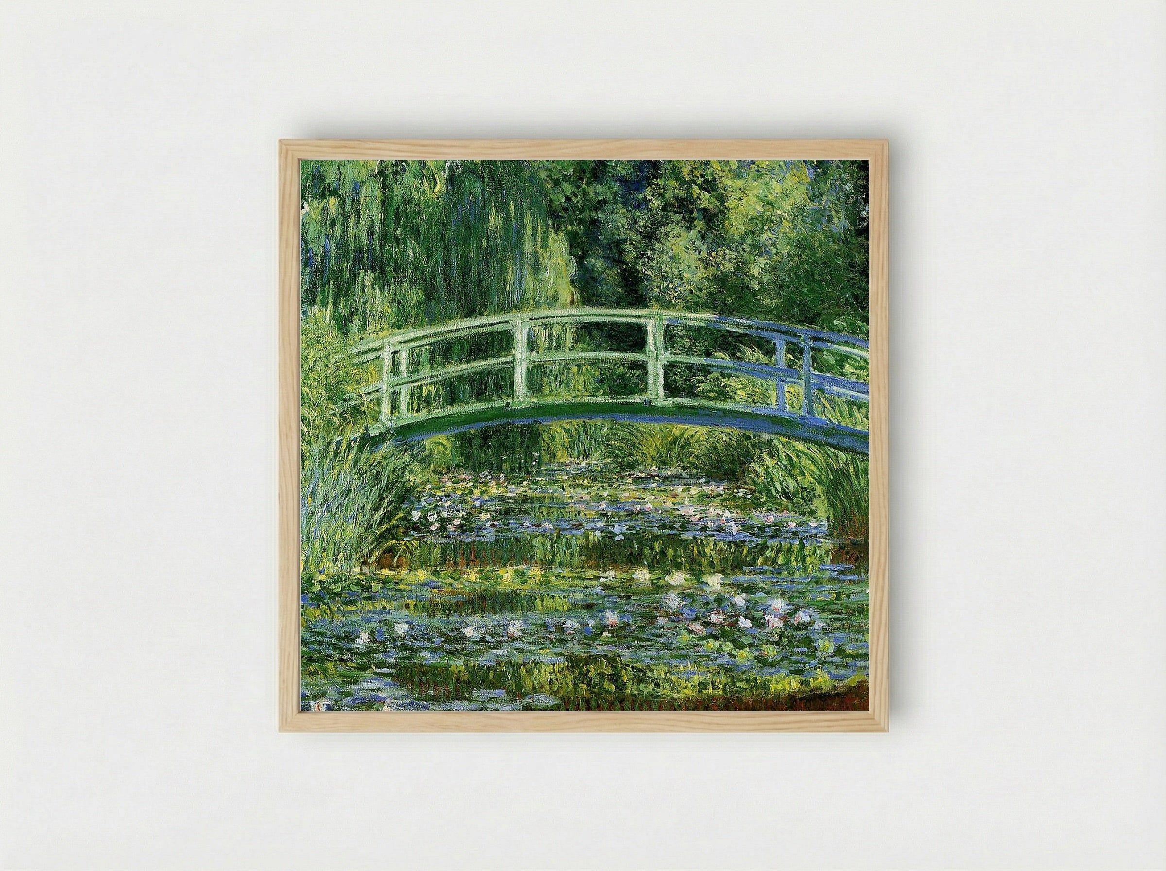The Japanese Bridge (The Water-Lily Pond) - Claude Monet - Framed Print Wood
