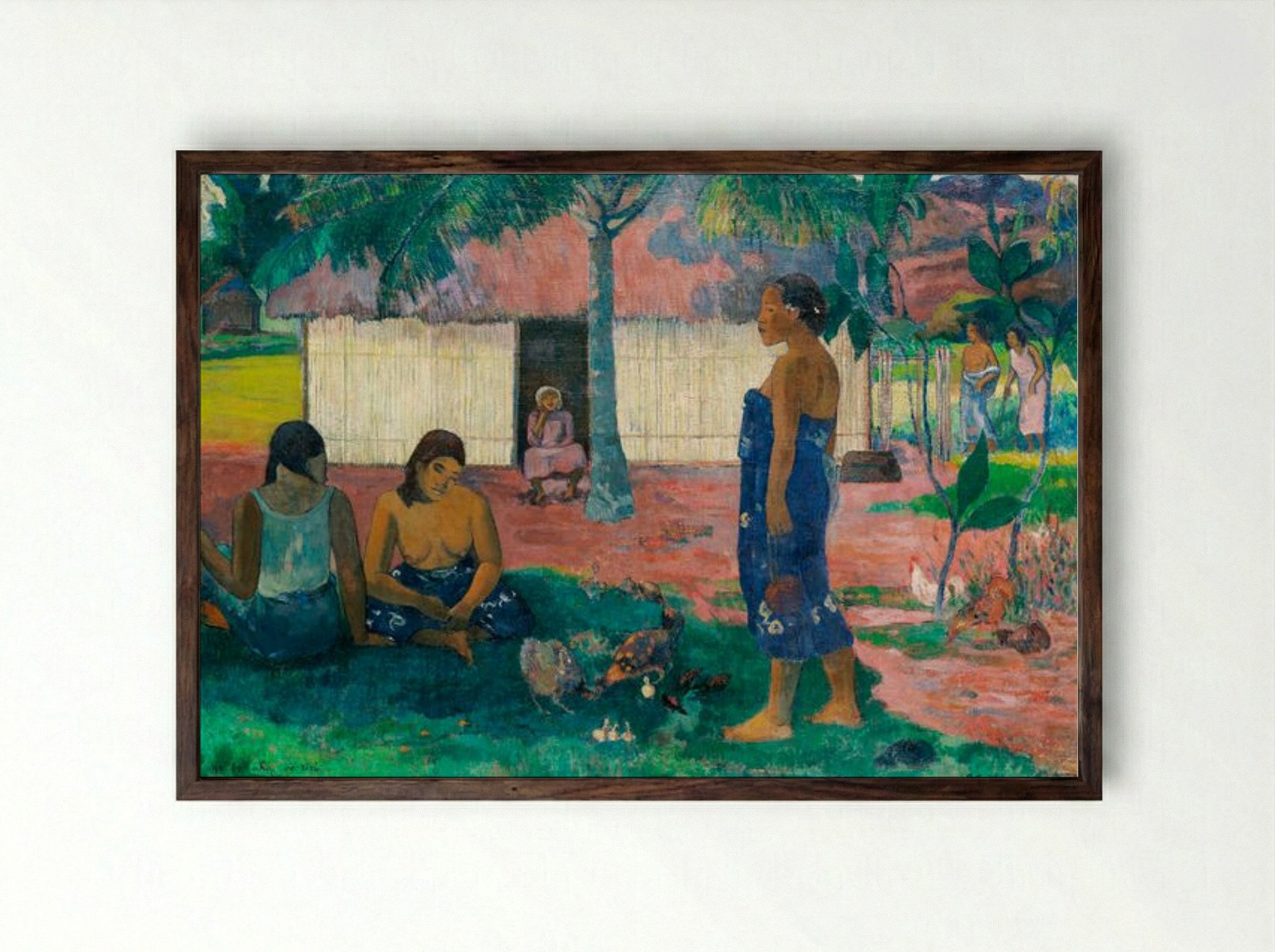 Why Are You Angry? (No te aha oe riri) - Paul Gauguin - Framed Print Dark Wood