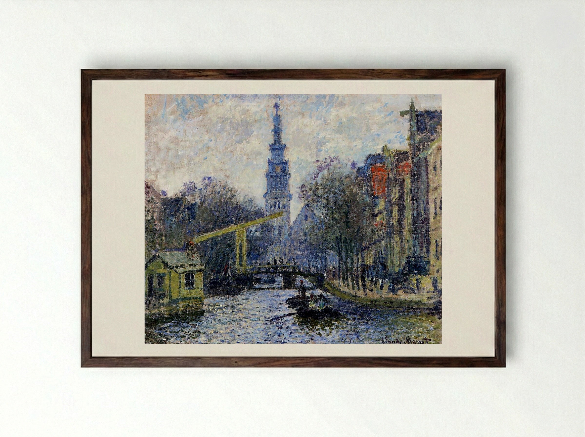 The Zuiderkerk, Amsterdam - Claude Monet - Framed Print Dark Wood