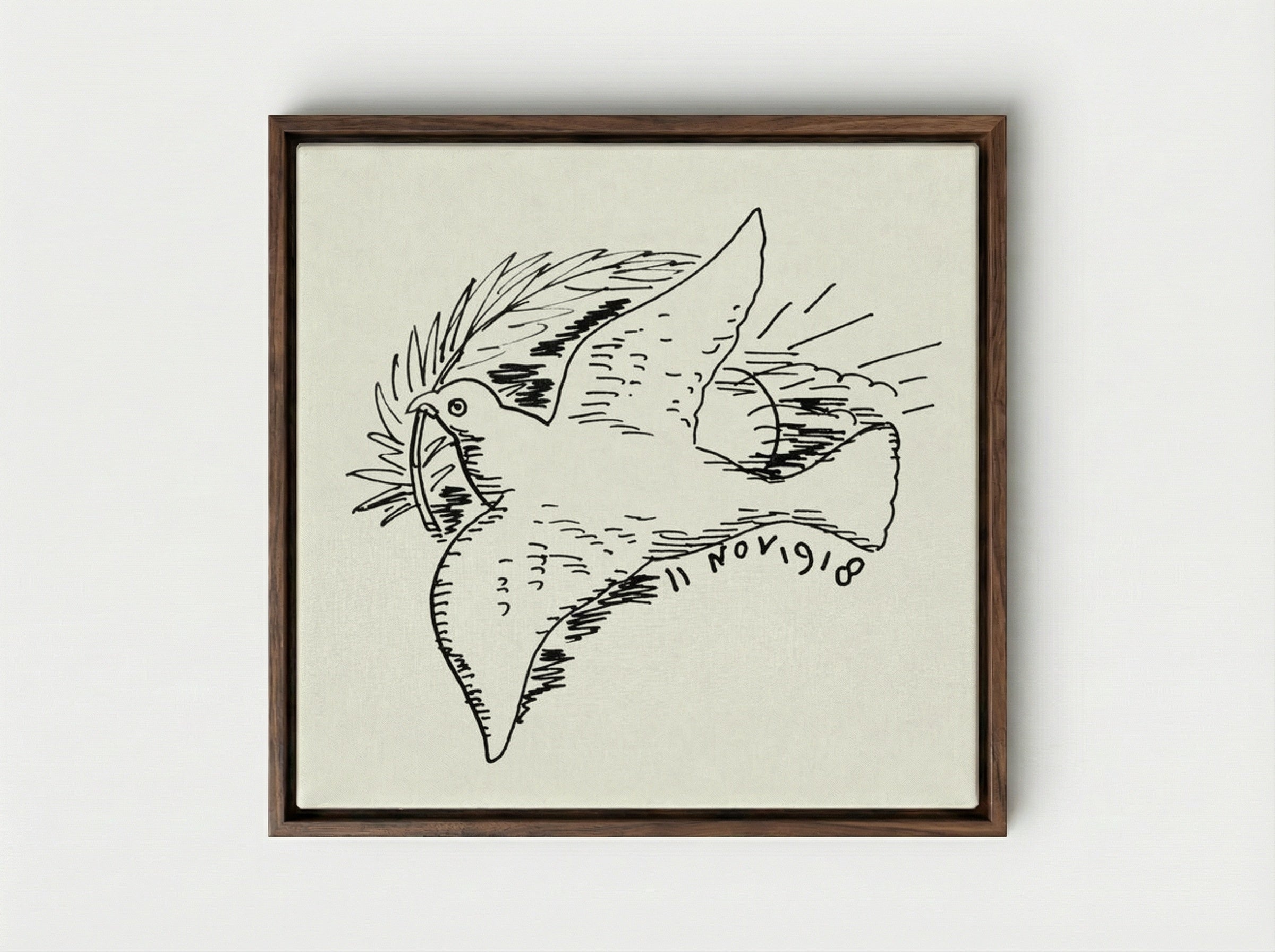 Peace Dove - Leo Gestel - Framed Canvas Dark Wood