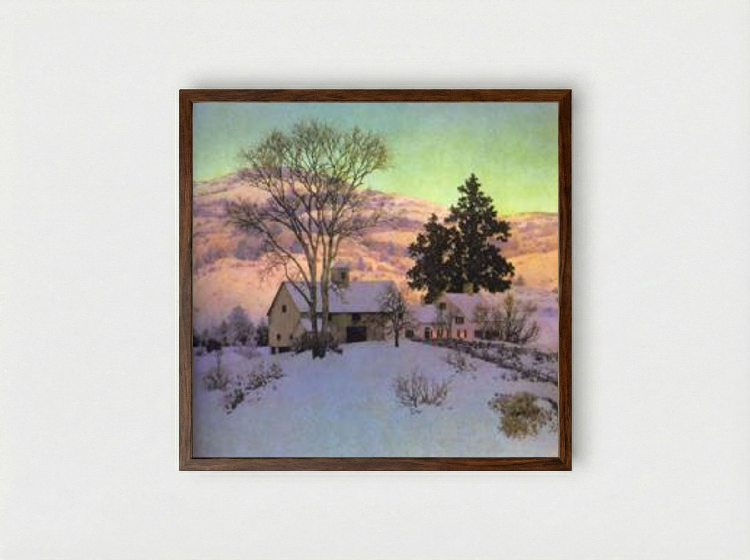 Afterglow - Maxfield Parrish - Framed Print Dark Wood