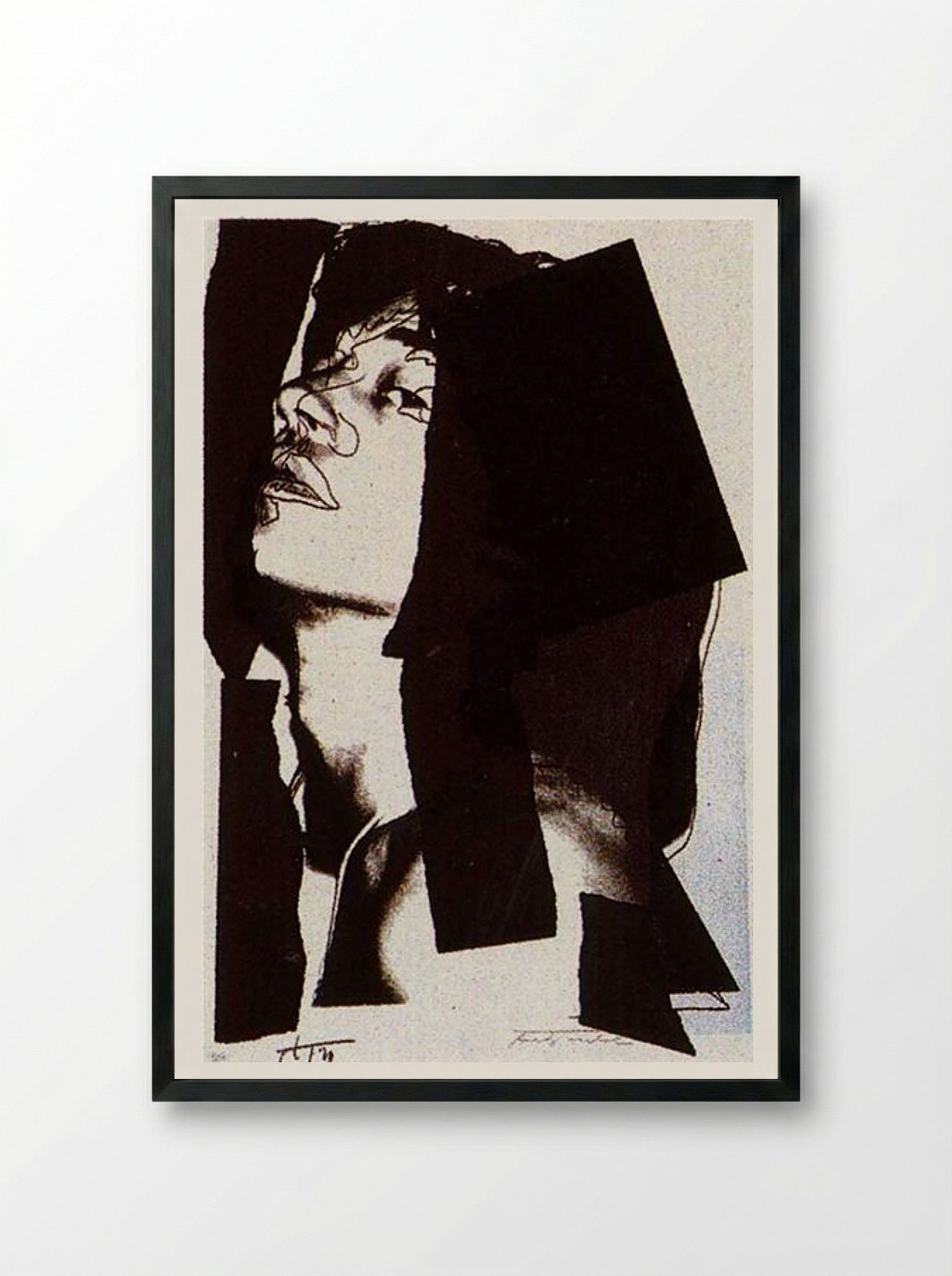 Mick Jagger - Andy Warhol - Framed Print Black