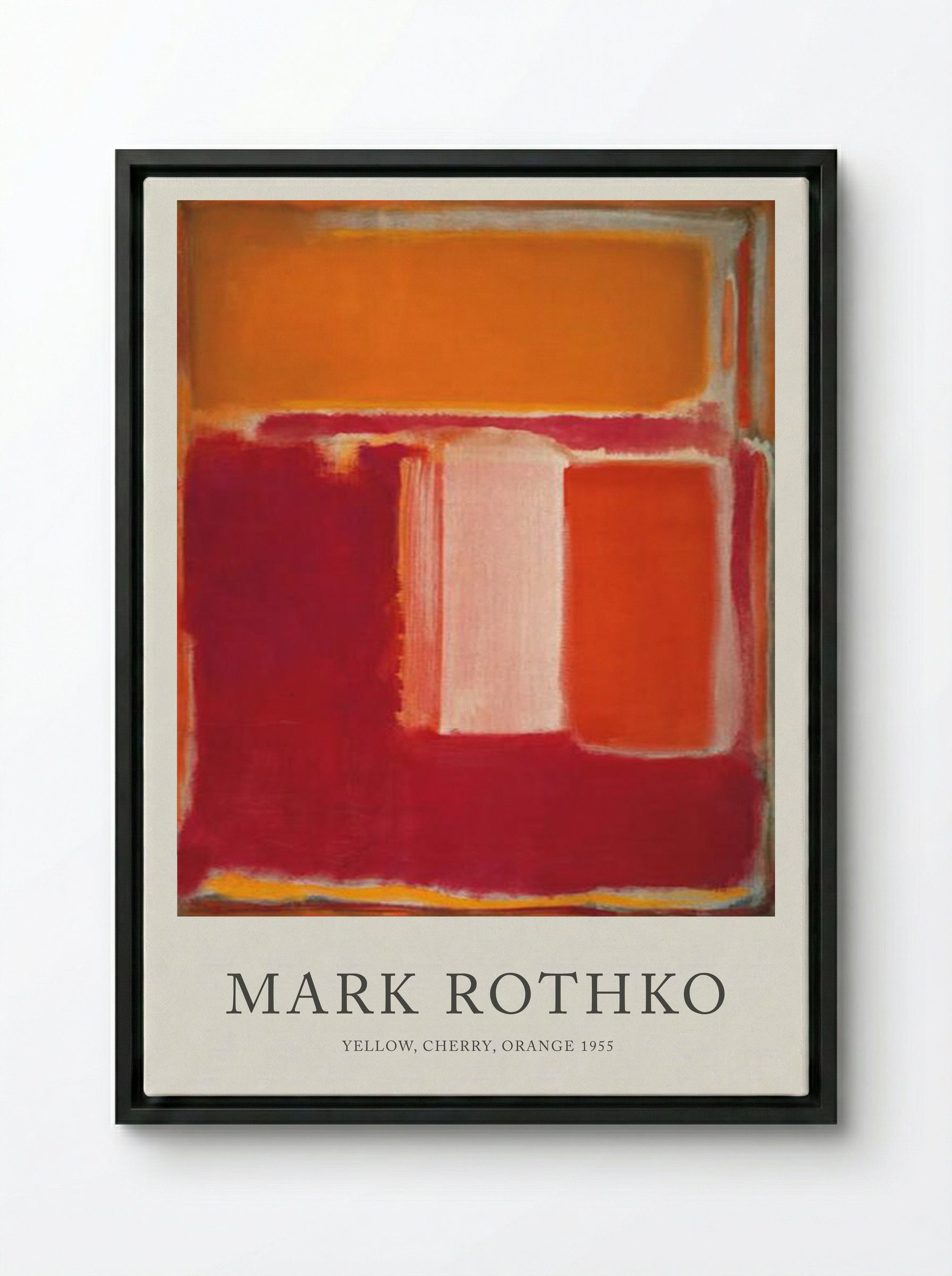Yellow, Cherry, Orange - Mark Rothko - Framed Canvas Black