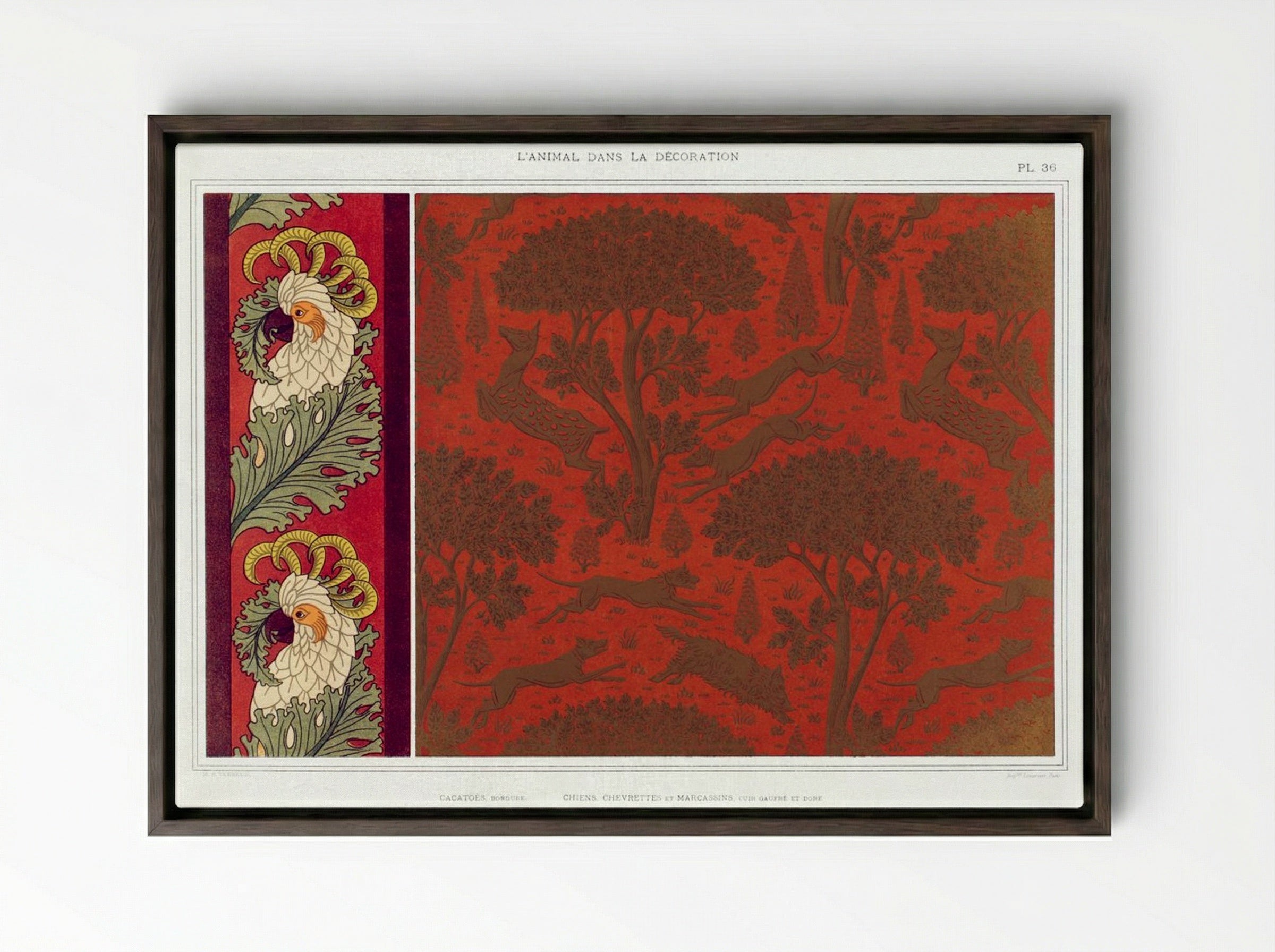 L'Animal dans la Décoration, Plate 36 - Maurice Pillard Verneuil - Framed Canvas Dark Wood