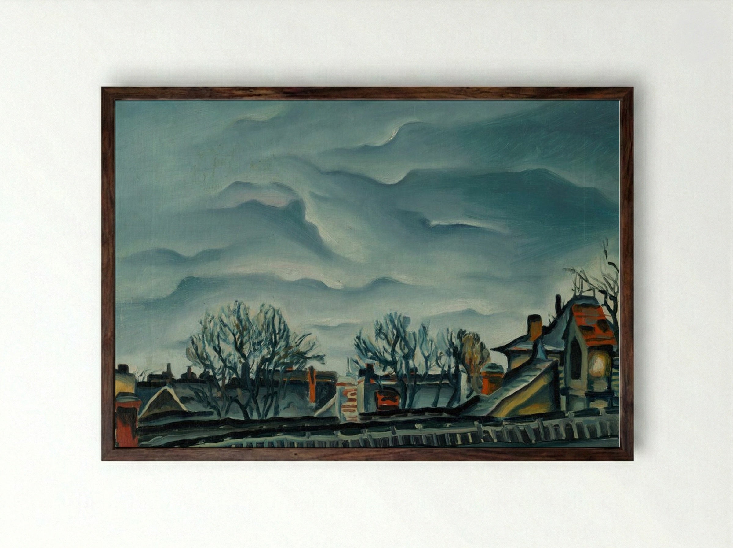 In Suburbs - Konstantin Bauer - Framed Print Dark Wood