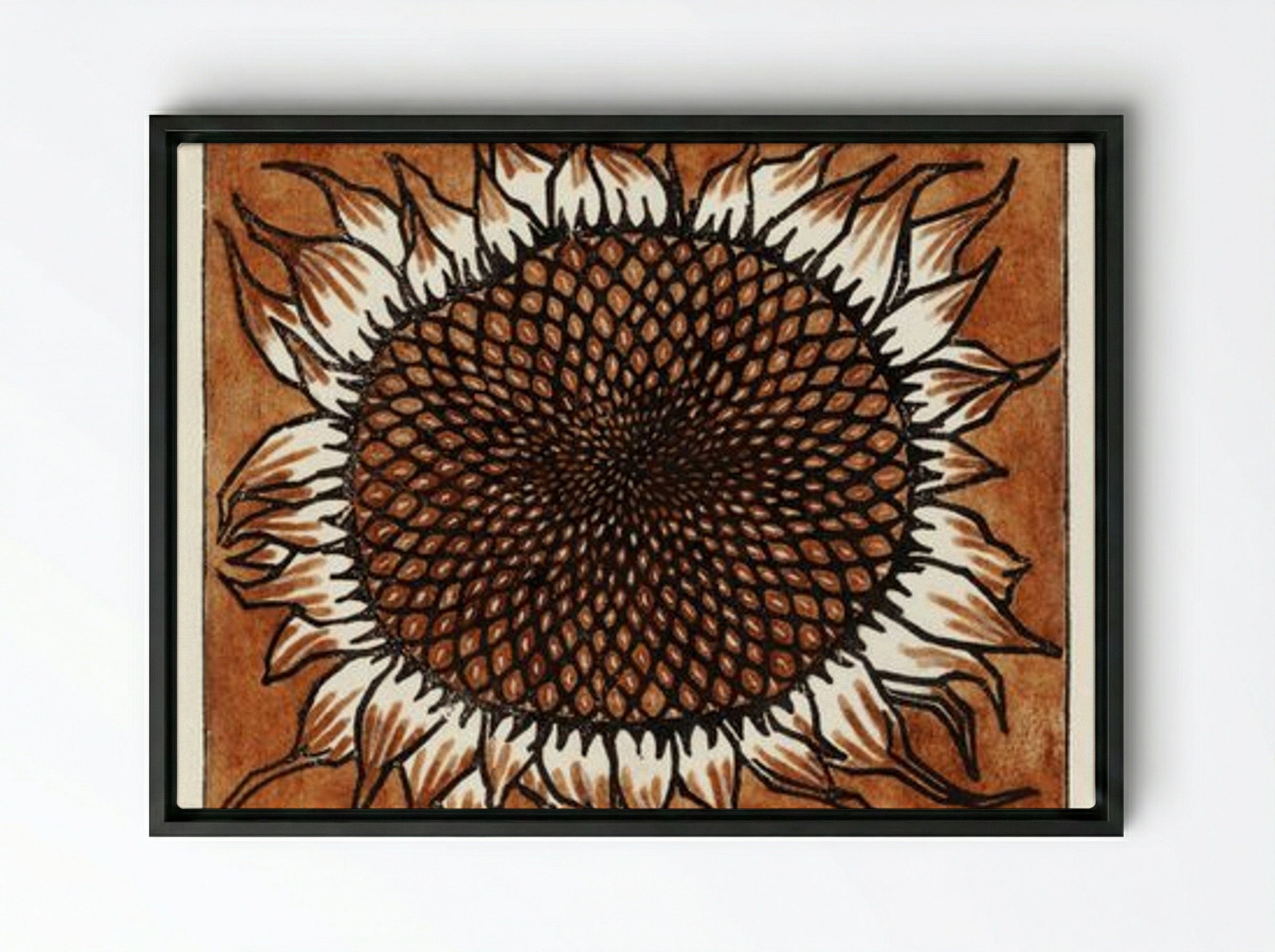 November Sunflower - Julie de Graag - Framed Canvas Black