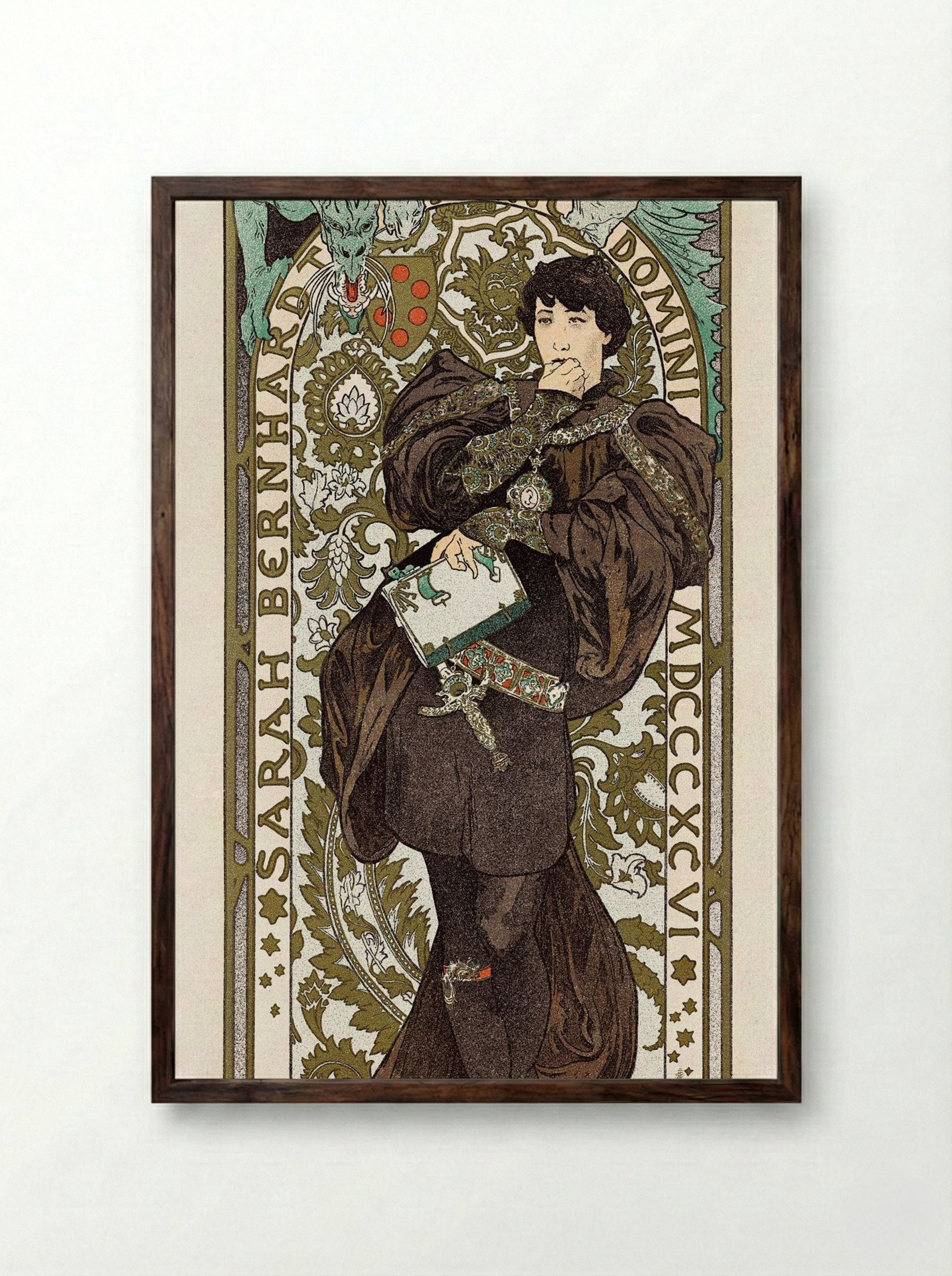 Lorenzaccio - Alphonse Mucha - Framed Print Dark Wood