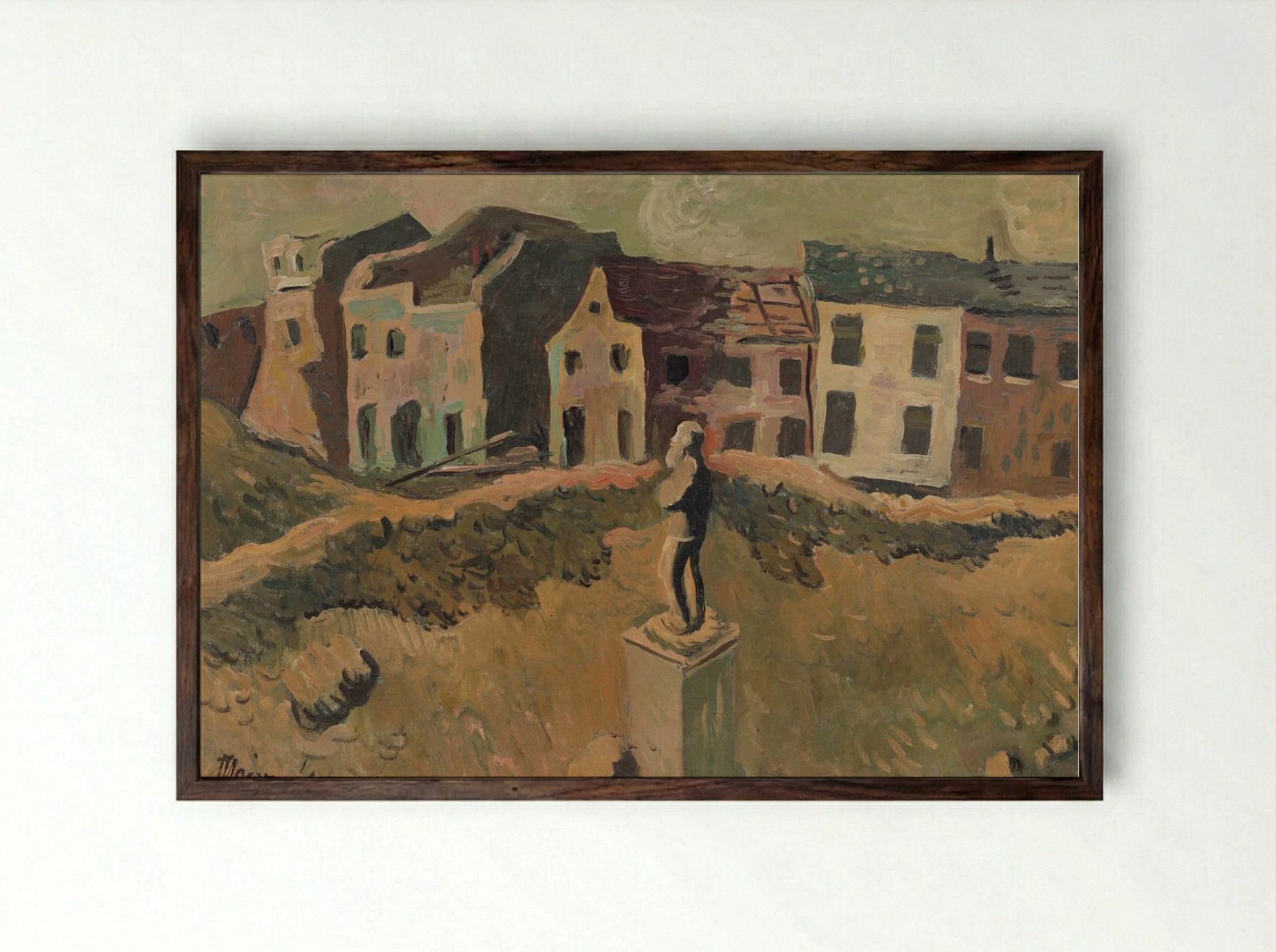 Monument, Memorial of a Famous Man - Cyprián Majerník - Framed Print Dark Wood