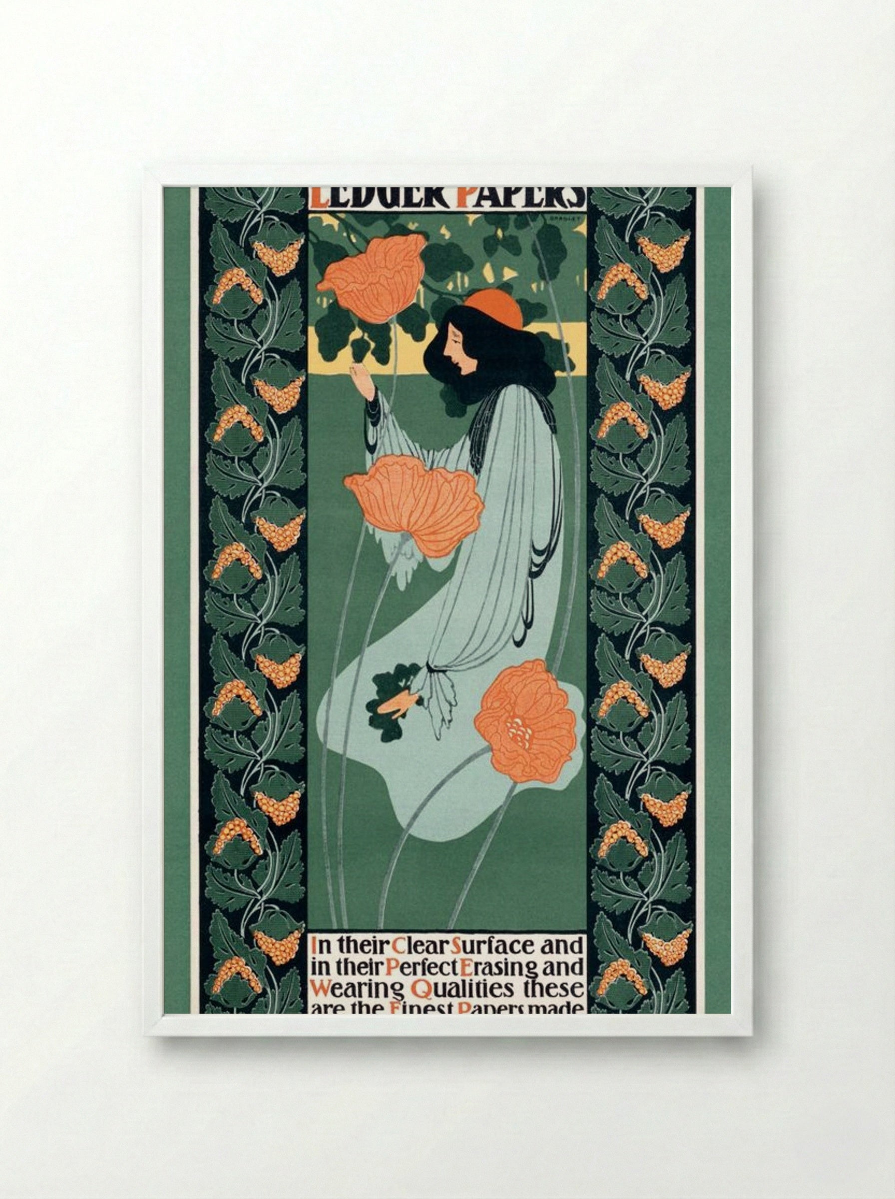 Whiting's Ledger Papers - Will H. Bradley - Framed Print White