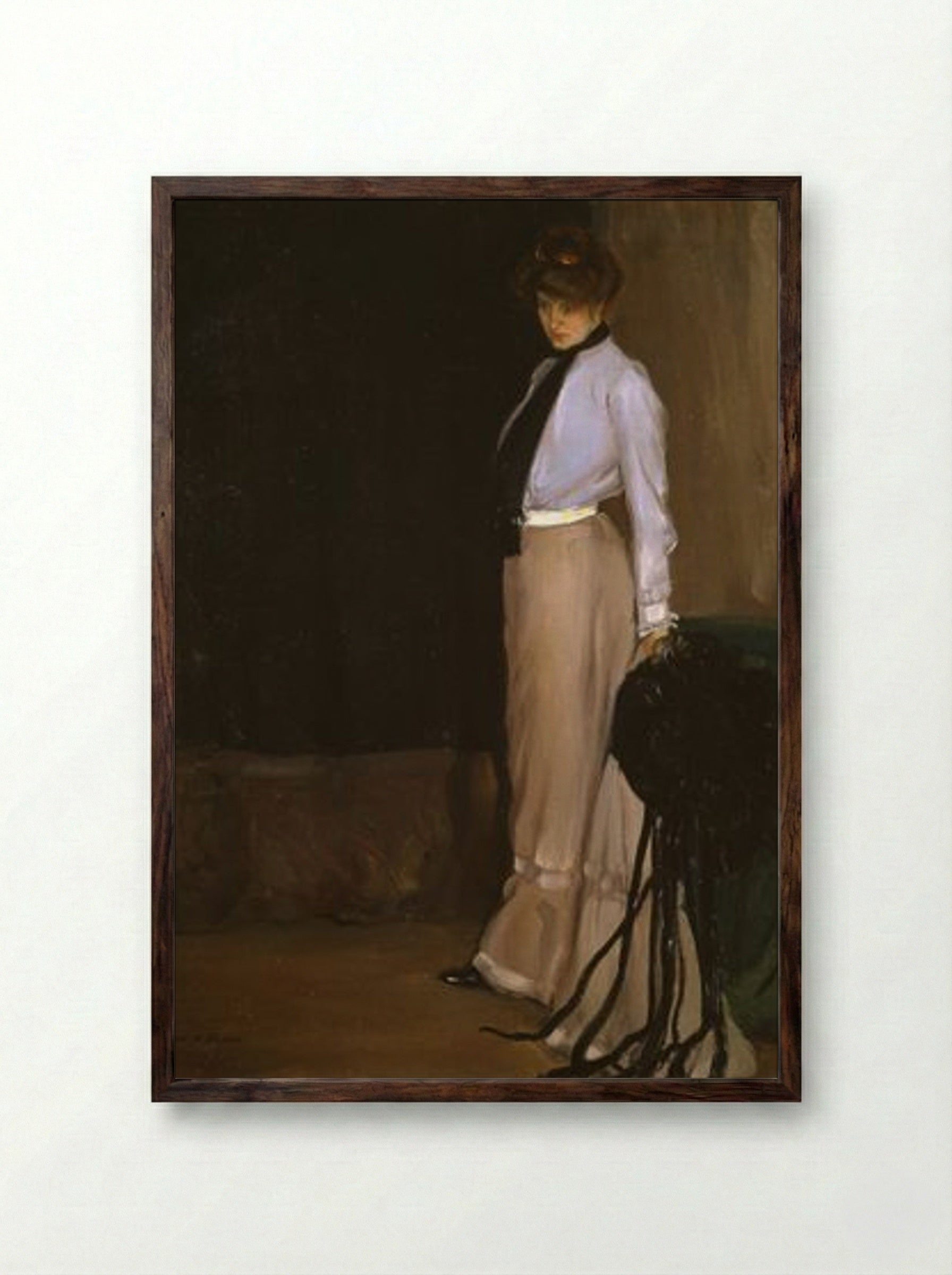 The Model - Alfred Henry Maurer - Framed Print Dark Wood