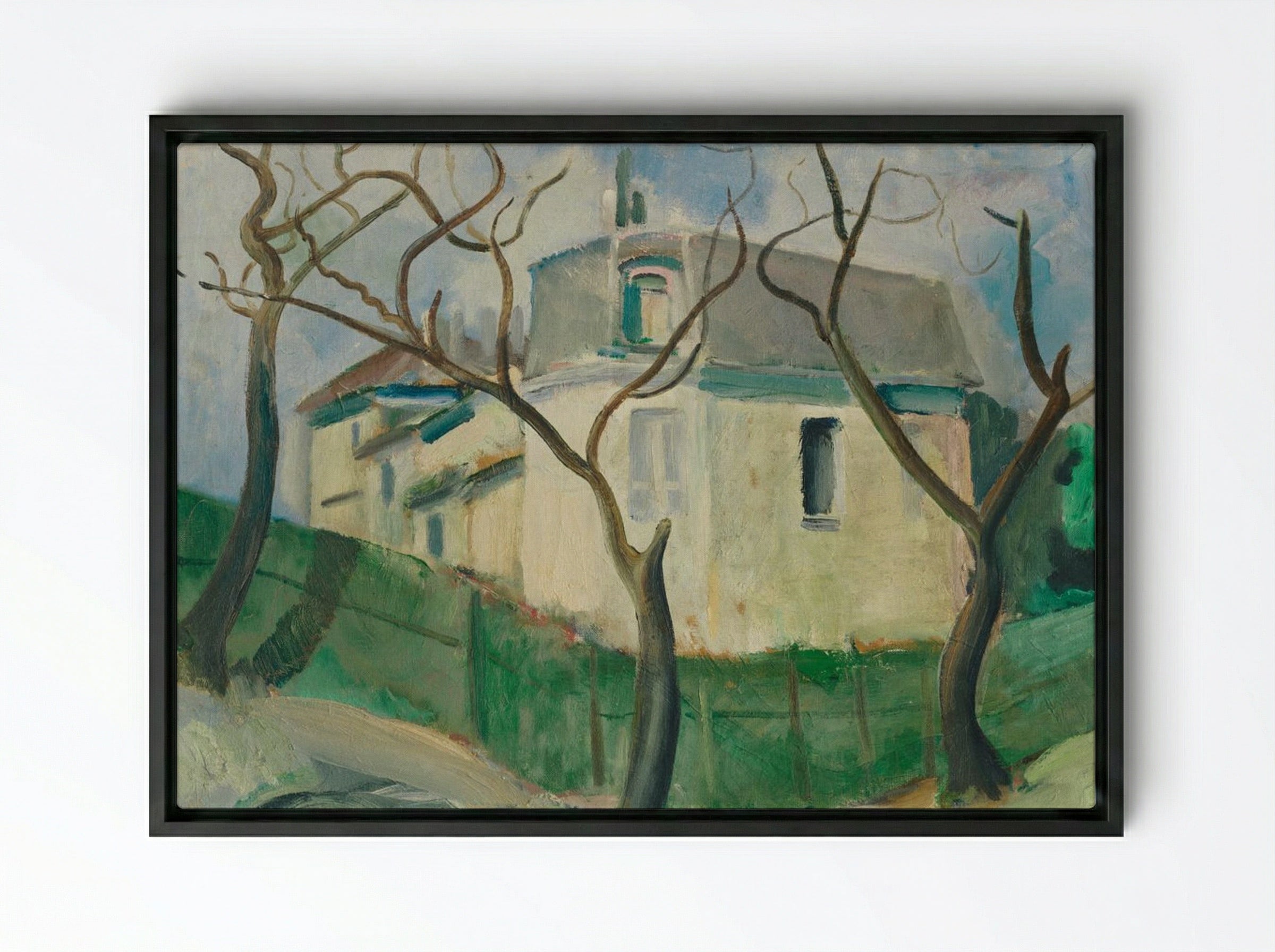 Villa in the Garden - Cyprián Majerník - Framed Canvas Black