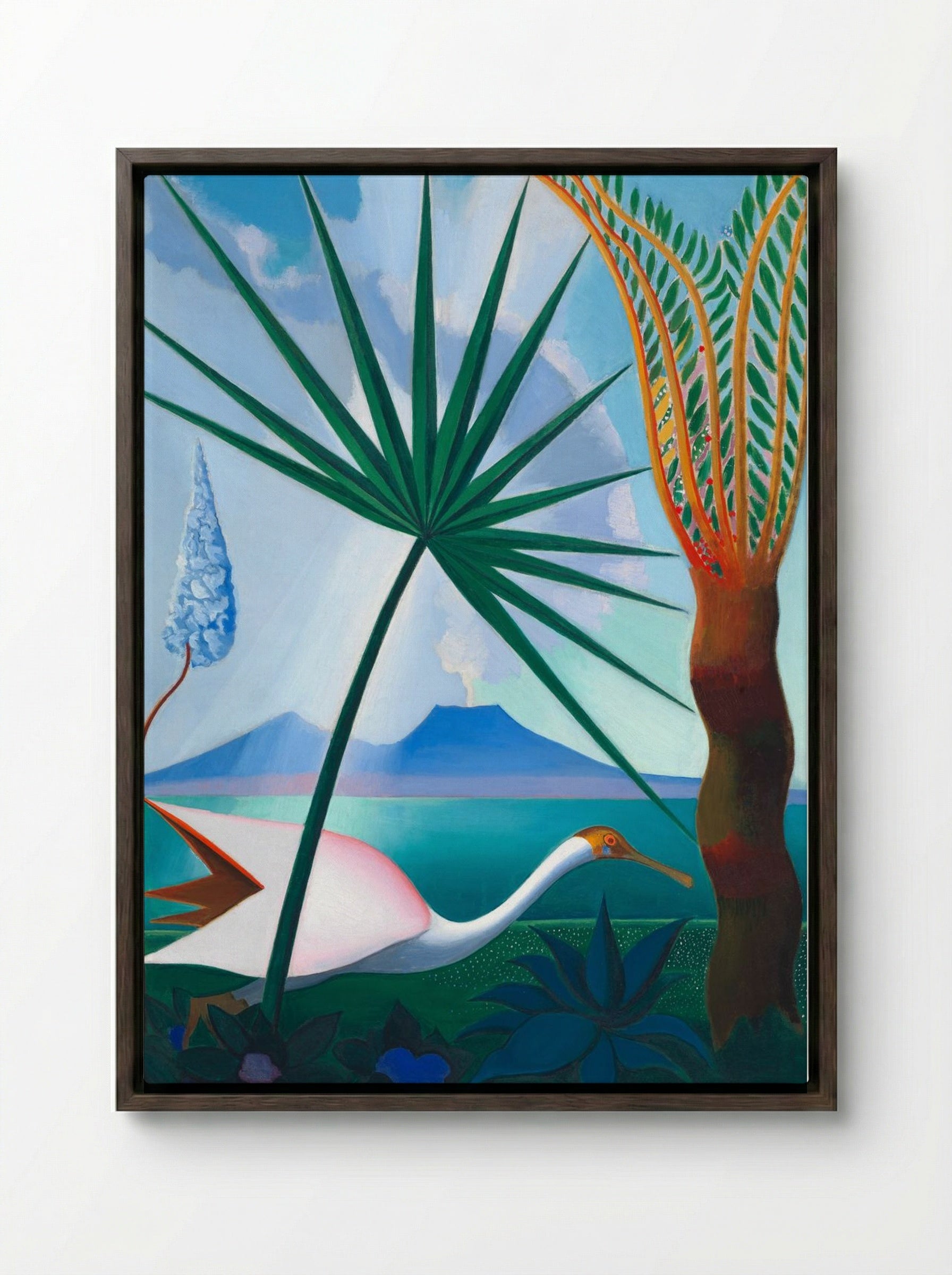 Neapolitan Song - Joseph Stella - Framed Canvas Dark Wood