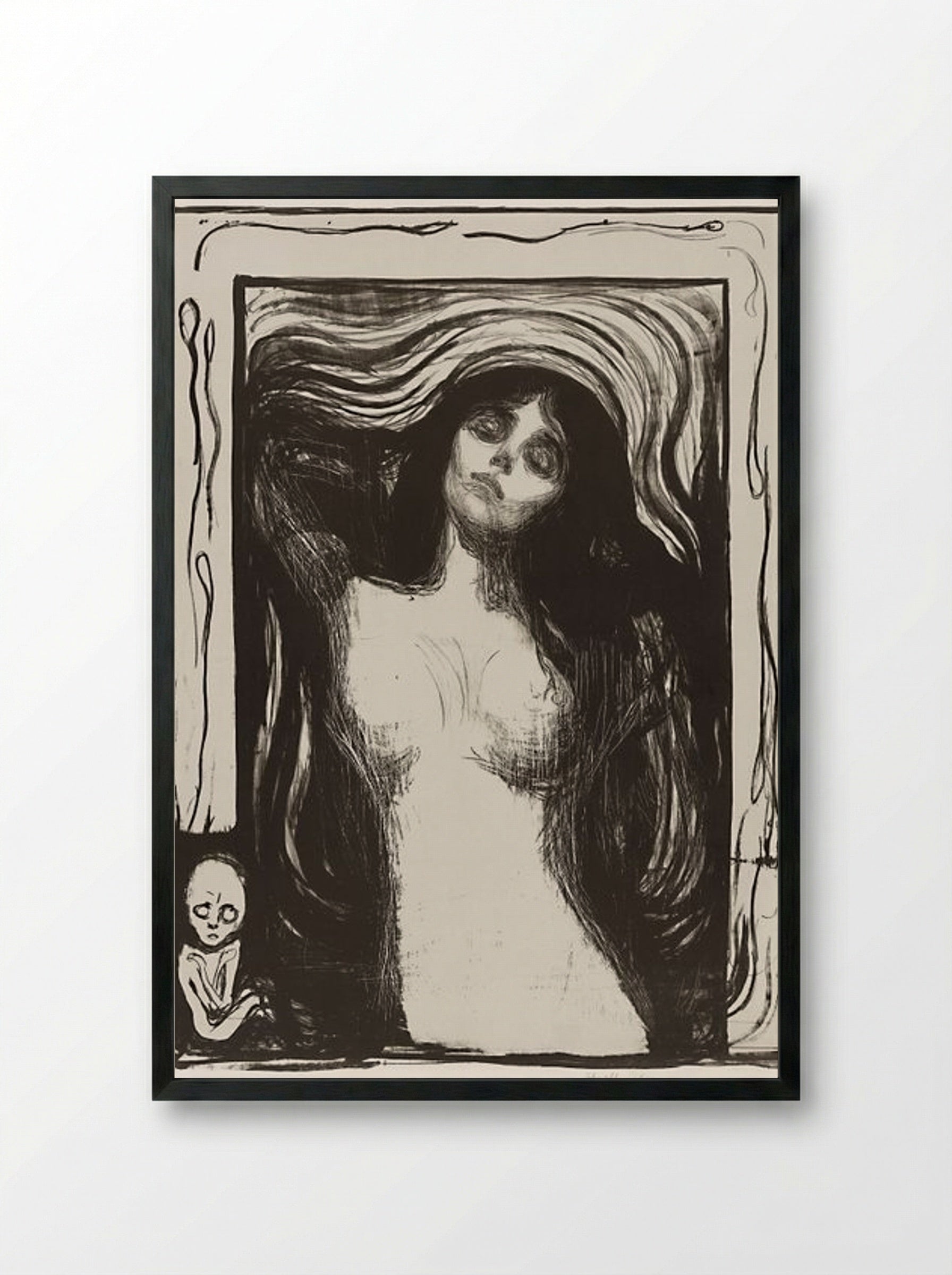 Madonna (Liebendes Weib) - Edvard Munch - Framed Print Black