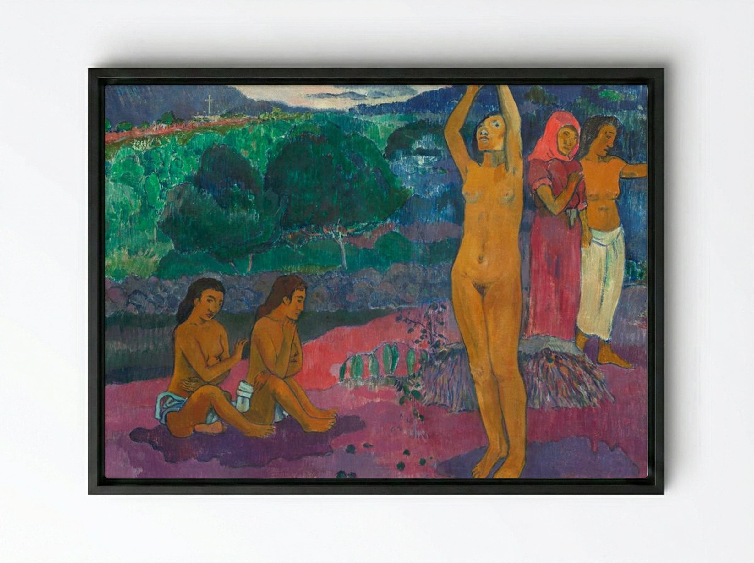 The Invocation - Paul Gauguin - Framed Canvas Black