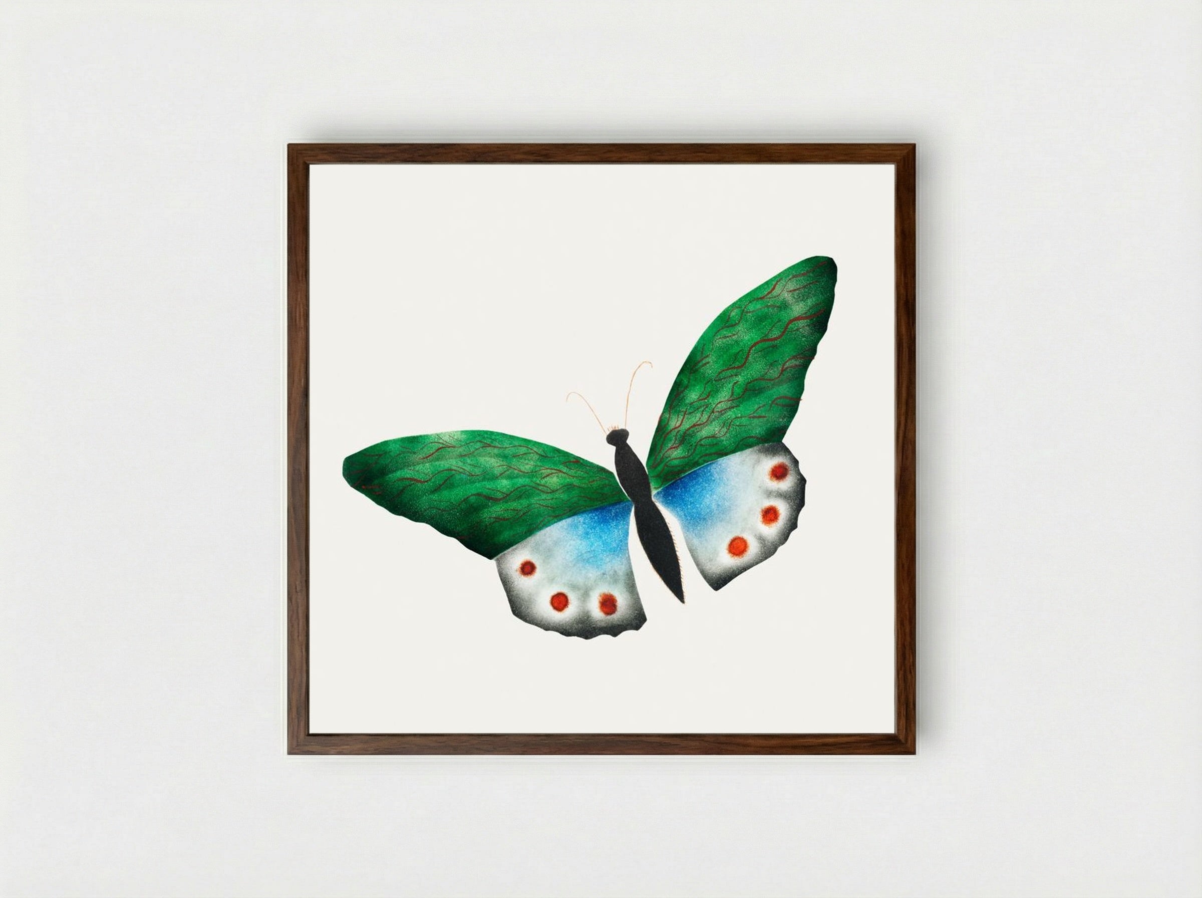 Butterfly - Mary Altha Nims - Framed Print Dark Wood