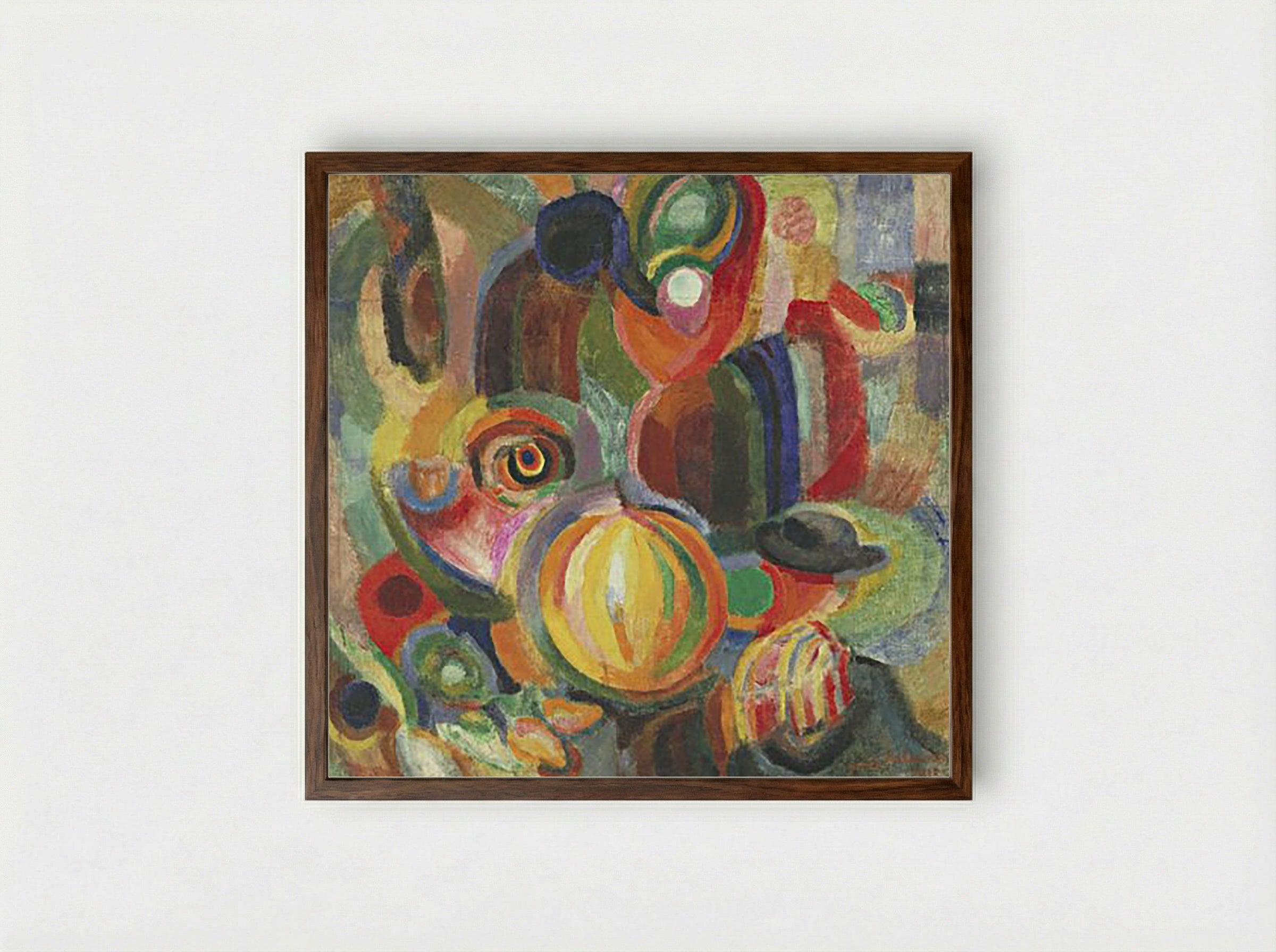 Portuguese Market (Abstract Composition) - Fine Art Print - Framed Print Dark Wood