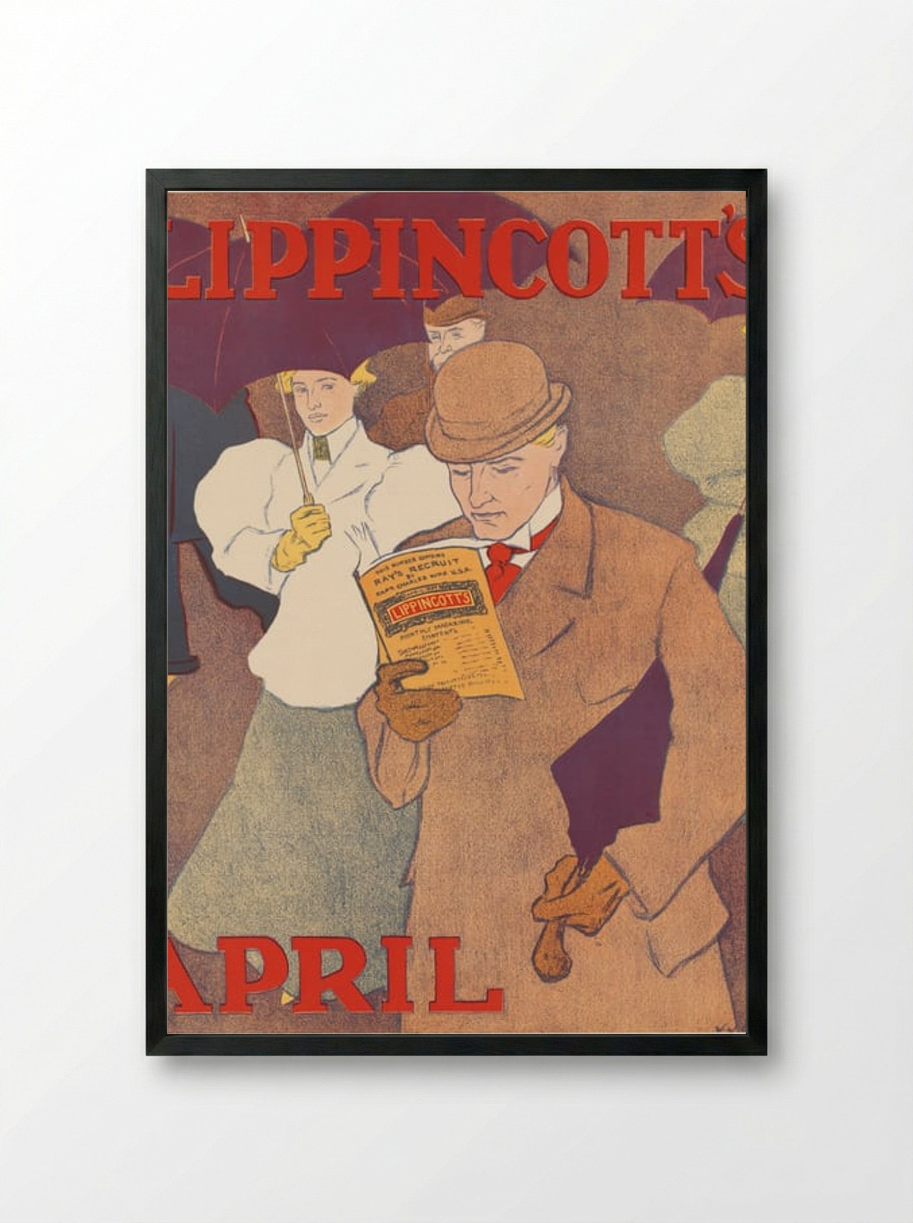 Lippincott's, April - Edward Penfield - Framed Print Black