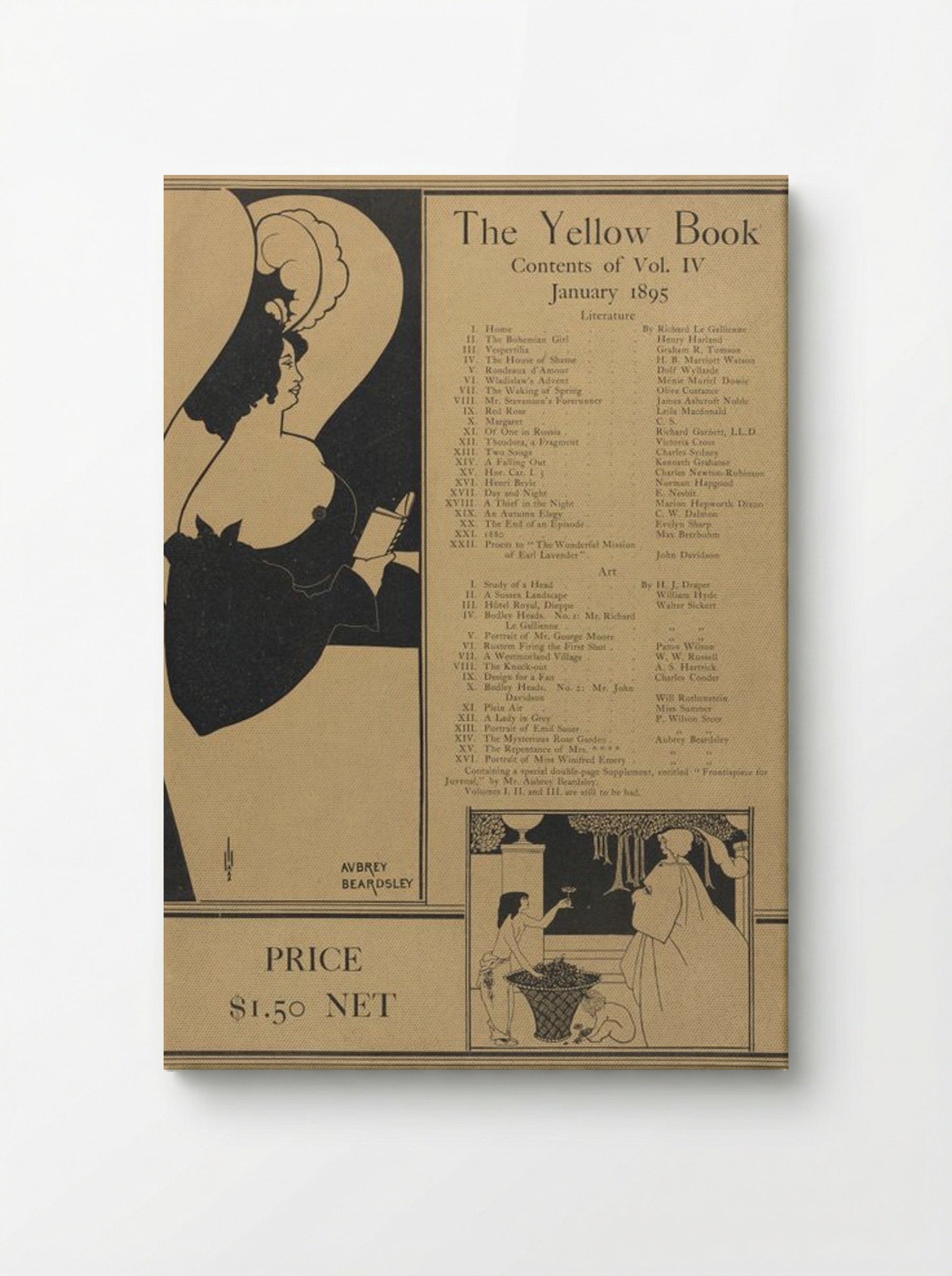 Poster for The Yellow Book, Volume IV - Aubrey Beardsley - Canvas