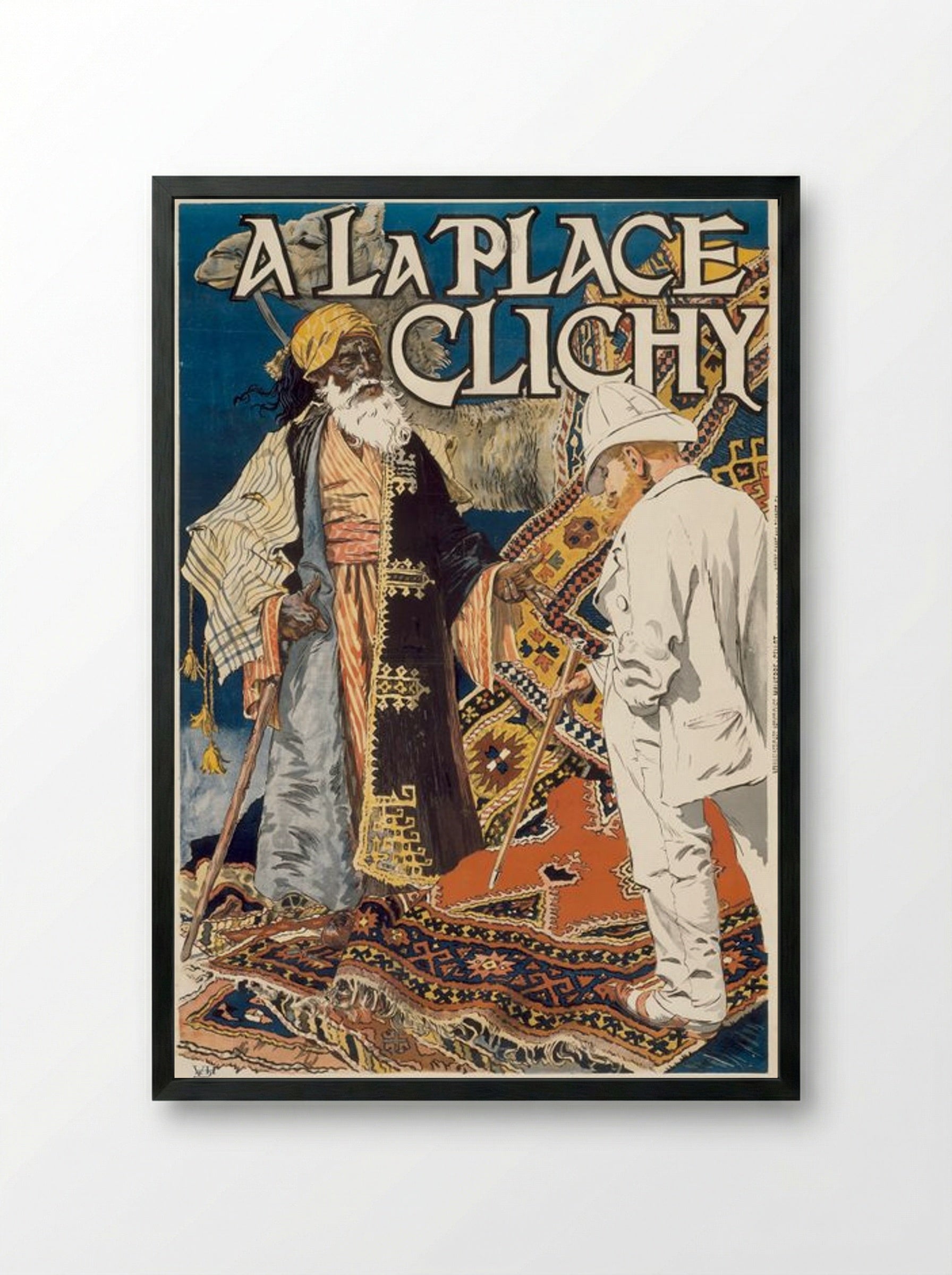A la Place Clichy - Eugène Samuel Grasset - Framed Print Black