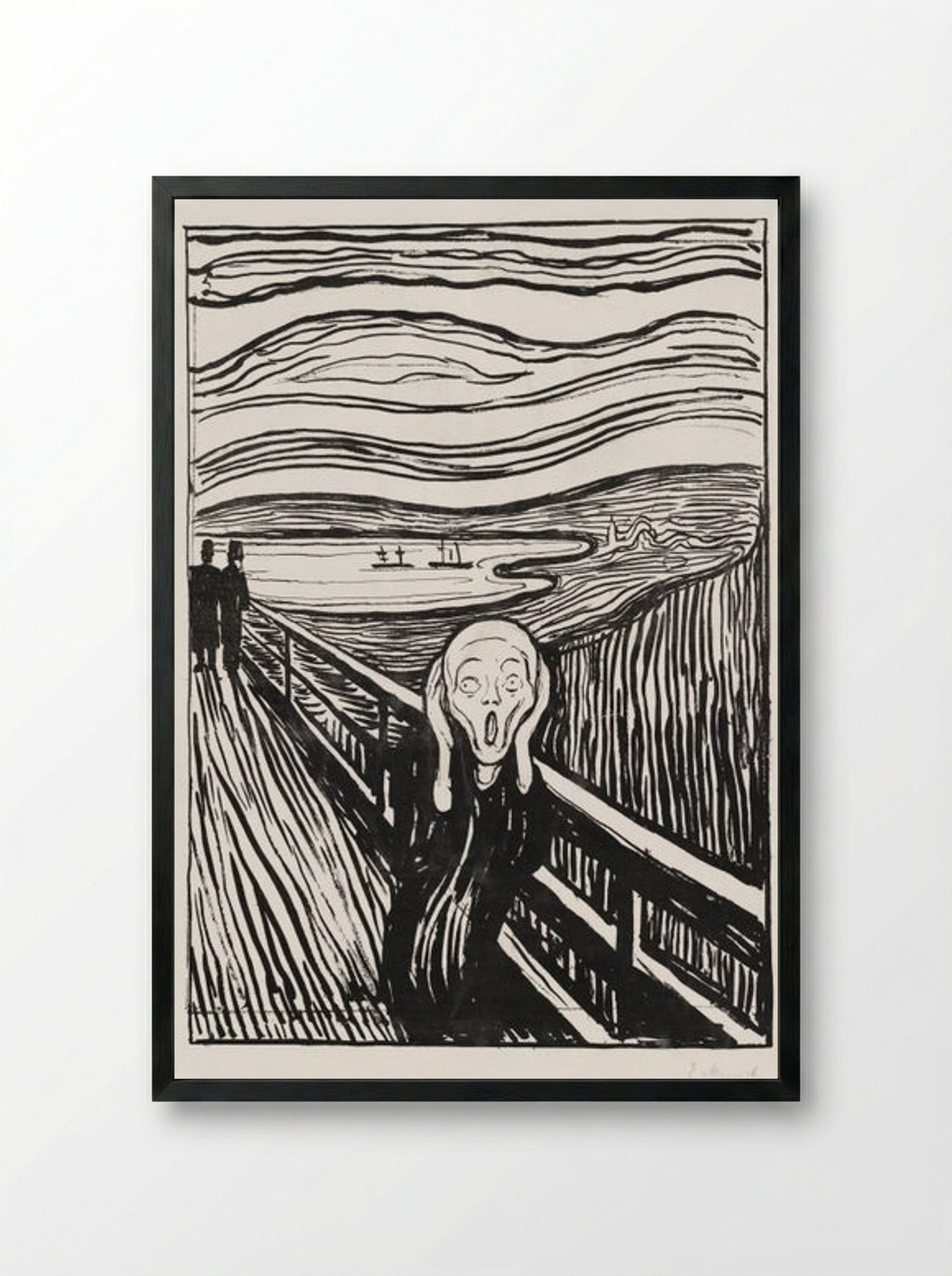 The Scream - Edvard Munch - Framed Print Black